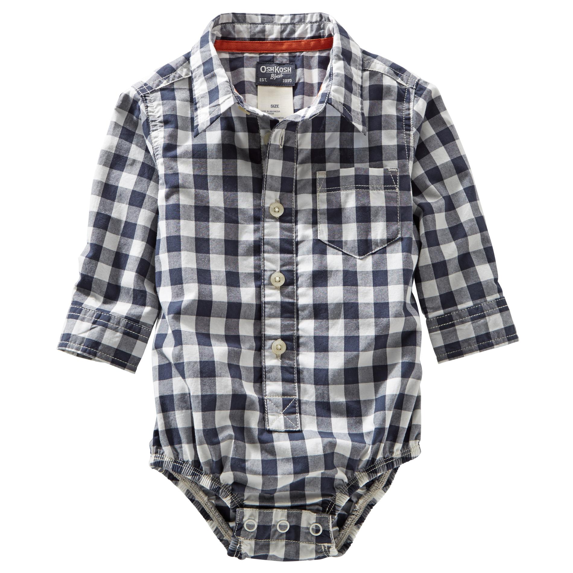 OshKosh Newborn & Infant Boy's Button-Front Bodysuit - Gingham