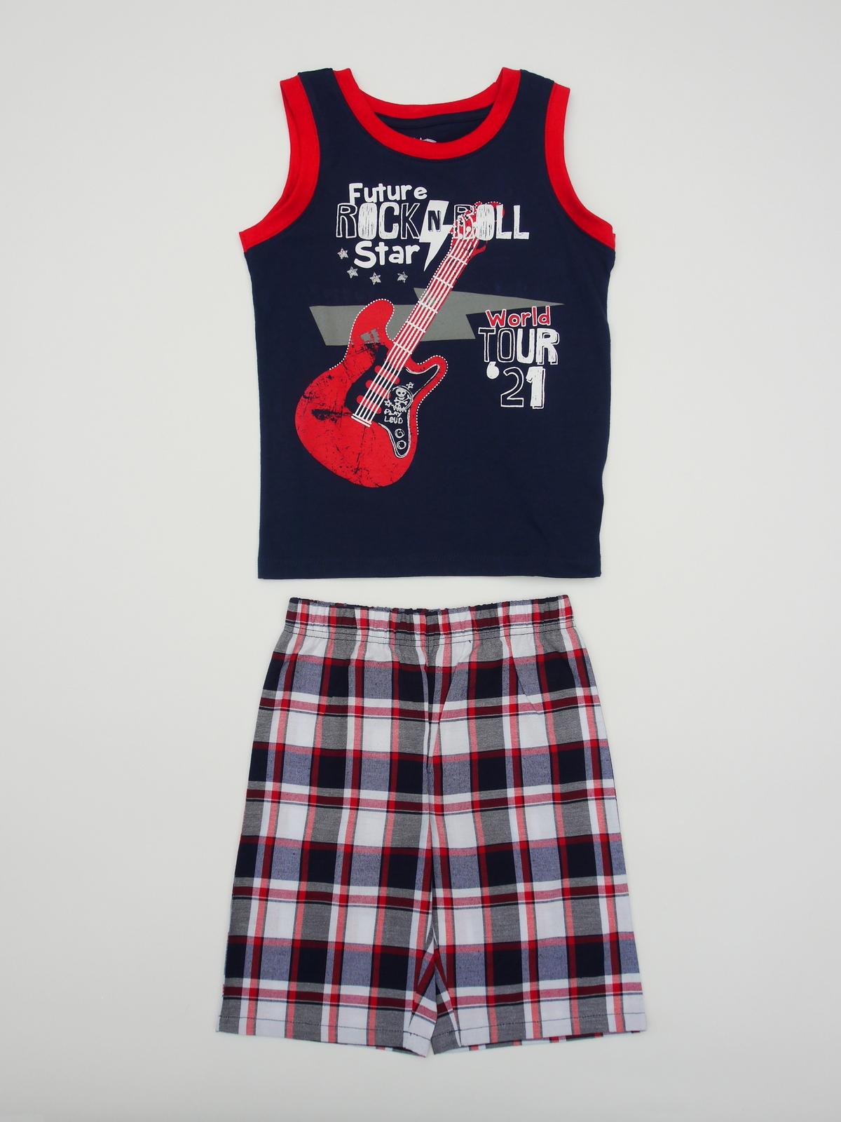 Little Rebels Boy's Muscle Shirt & Shorts - Guitar