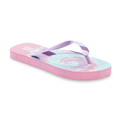 Personal Identity Girl's Nessie Pink/Multicolor Glitter Flip-Flop