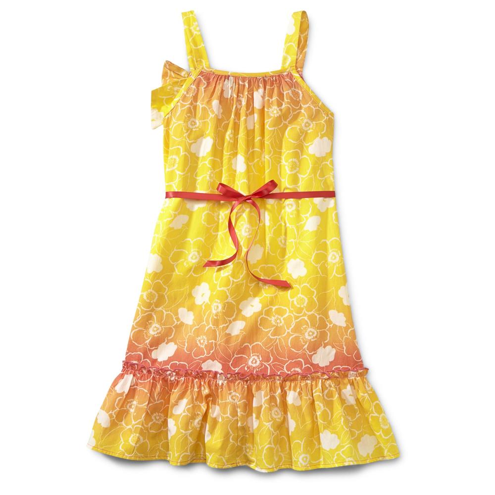 Basic Editions Girl's Sleeveless Dress - Ombre Floral Print