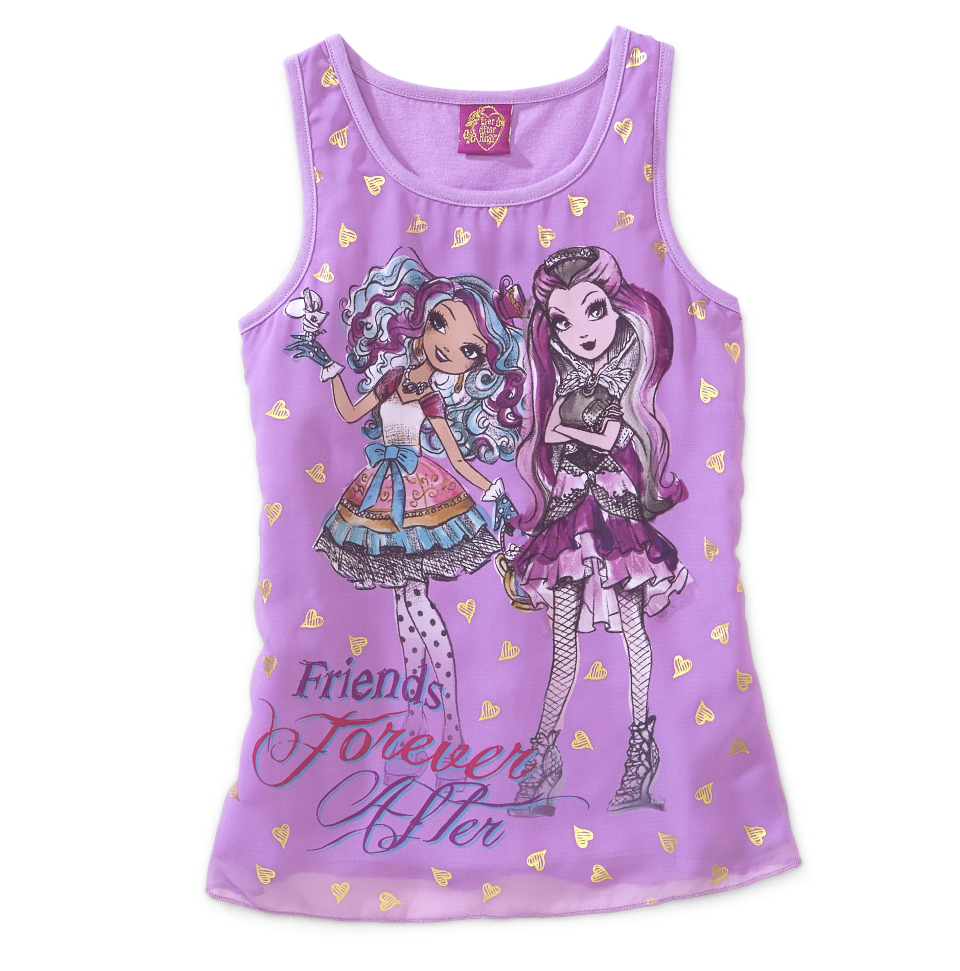 Ever After High Girl's Chiffon Overlay Tank Top