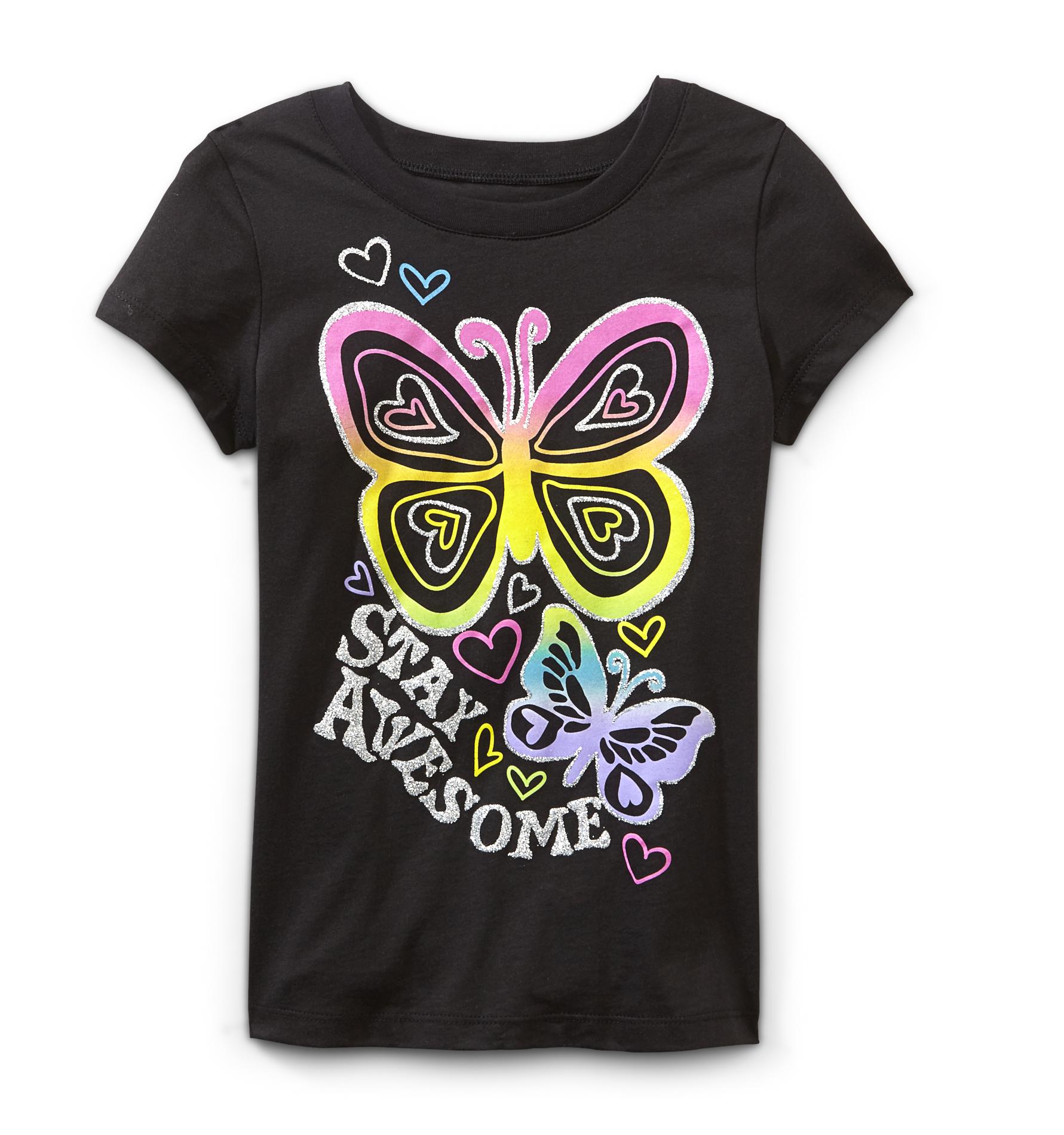 Route 66 Girl's Graphic T-Shirt - Butterflies & Hearts