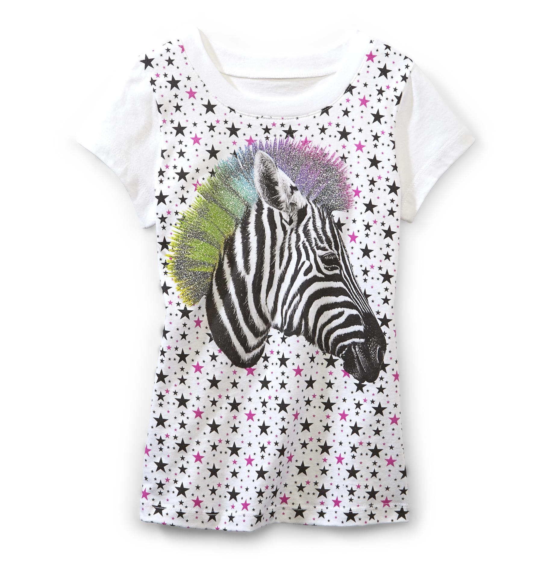 Route 66 Girl's Graphic T-Shirt - Zebra