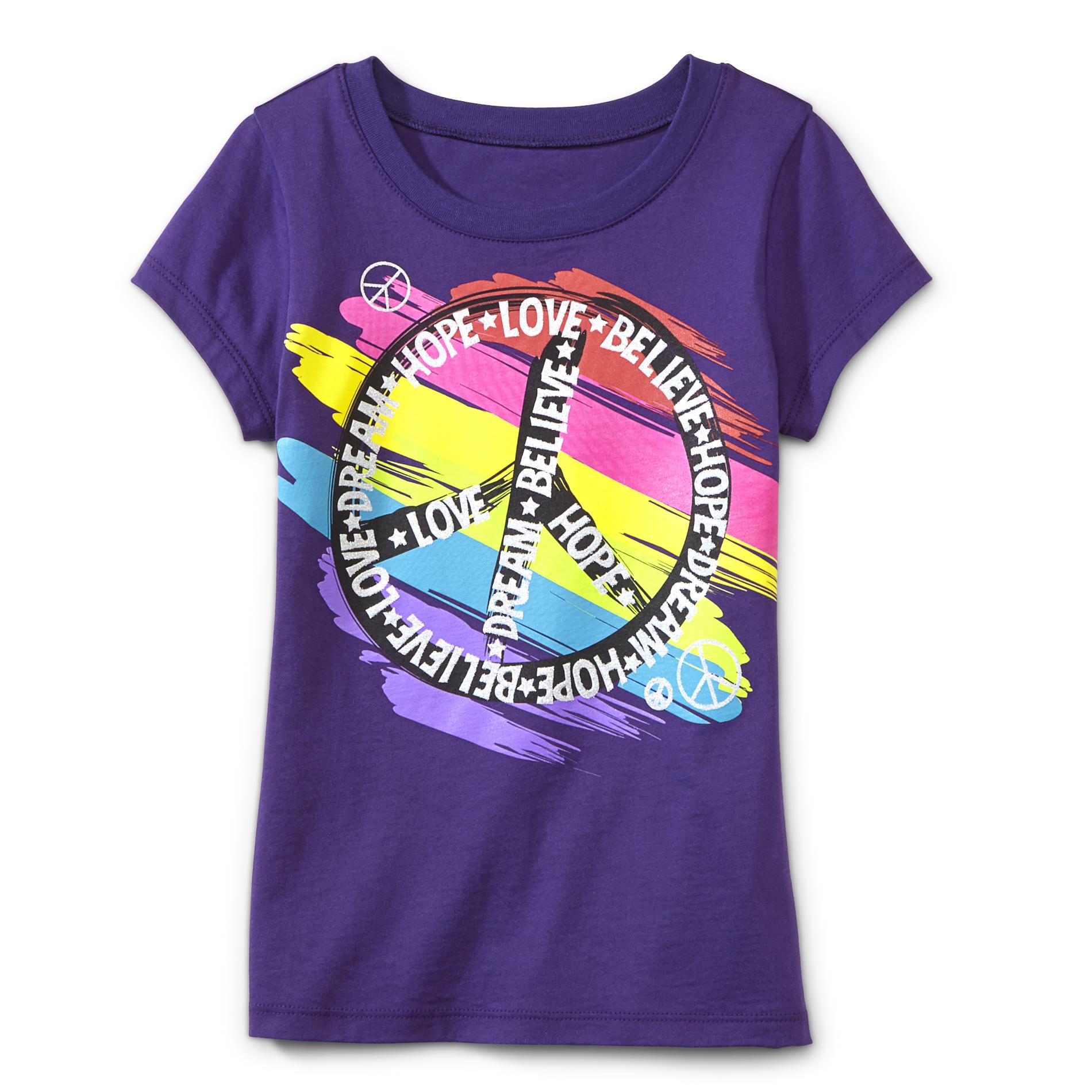 Route 66 Girl's Graphic T-Shirt - Peace Sign