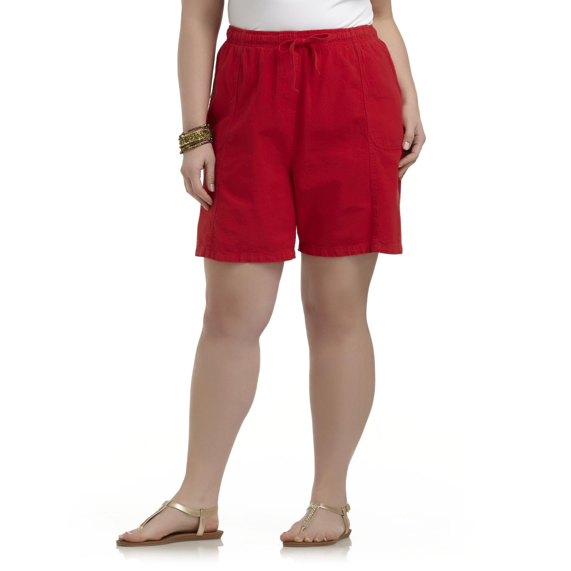 Laura Scott Women's Plus Casual Comfort-Waist Shorts
