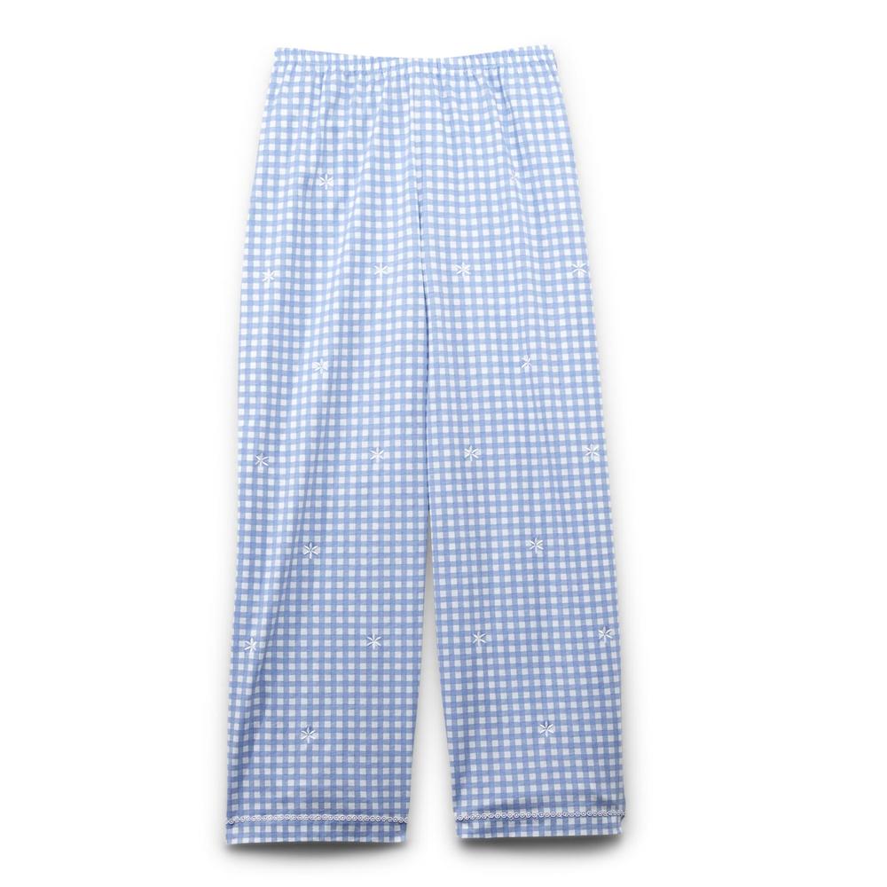 Laura Scott Women's Short-Sleeve Pajama Top & Pants - Windowpane
