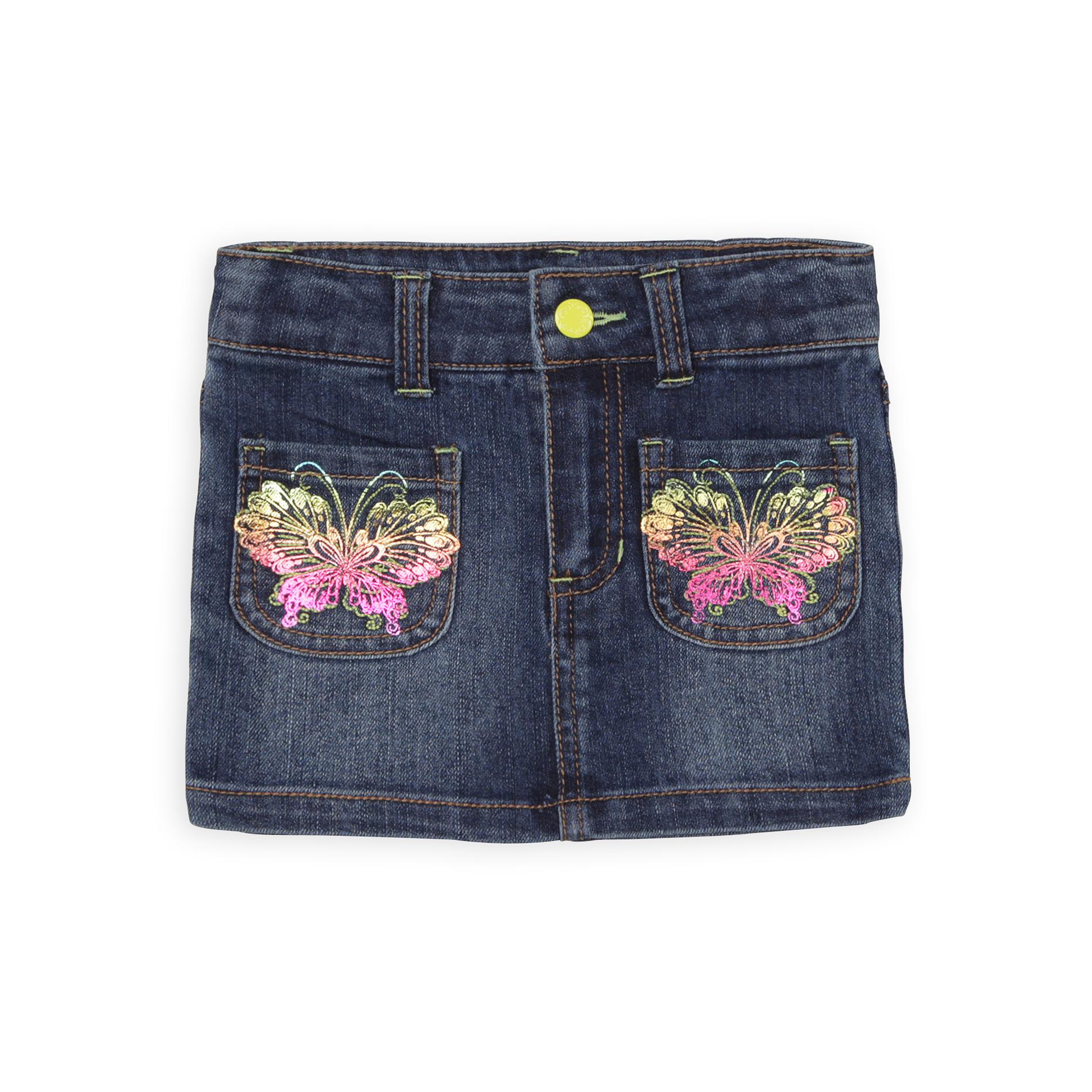 Piper Toddler Girl's Denim Skirt - Butterflies