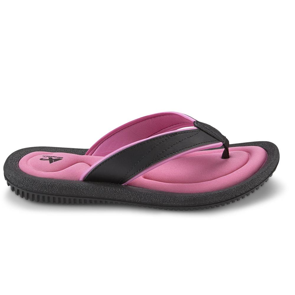 Athletech Women's Pink/Black Memory Foam FlipFlop Sandal