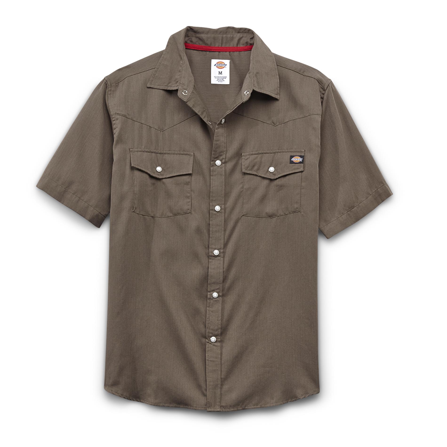 Dickies Young Men's Snap-Front Shirt - Striped