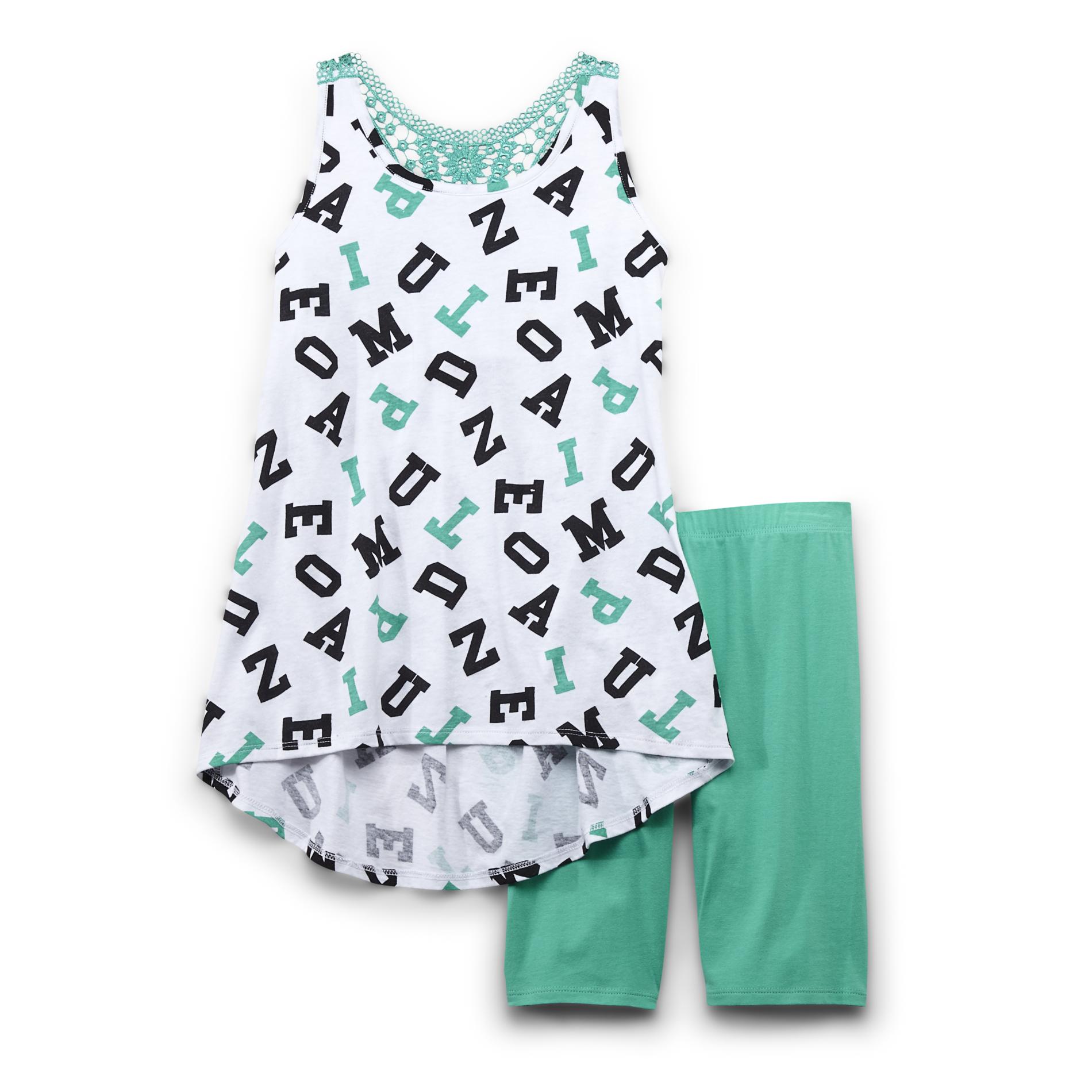 Tempted Apparel Girl's Tank Top & Shorts - Letter Print