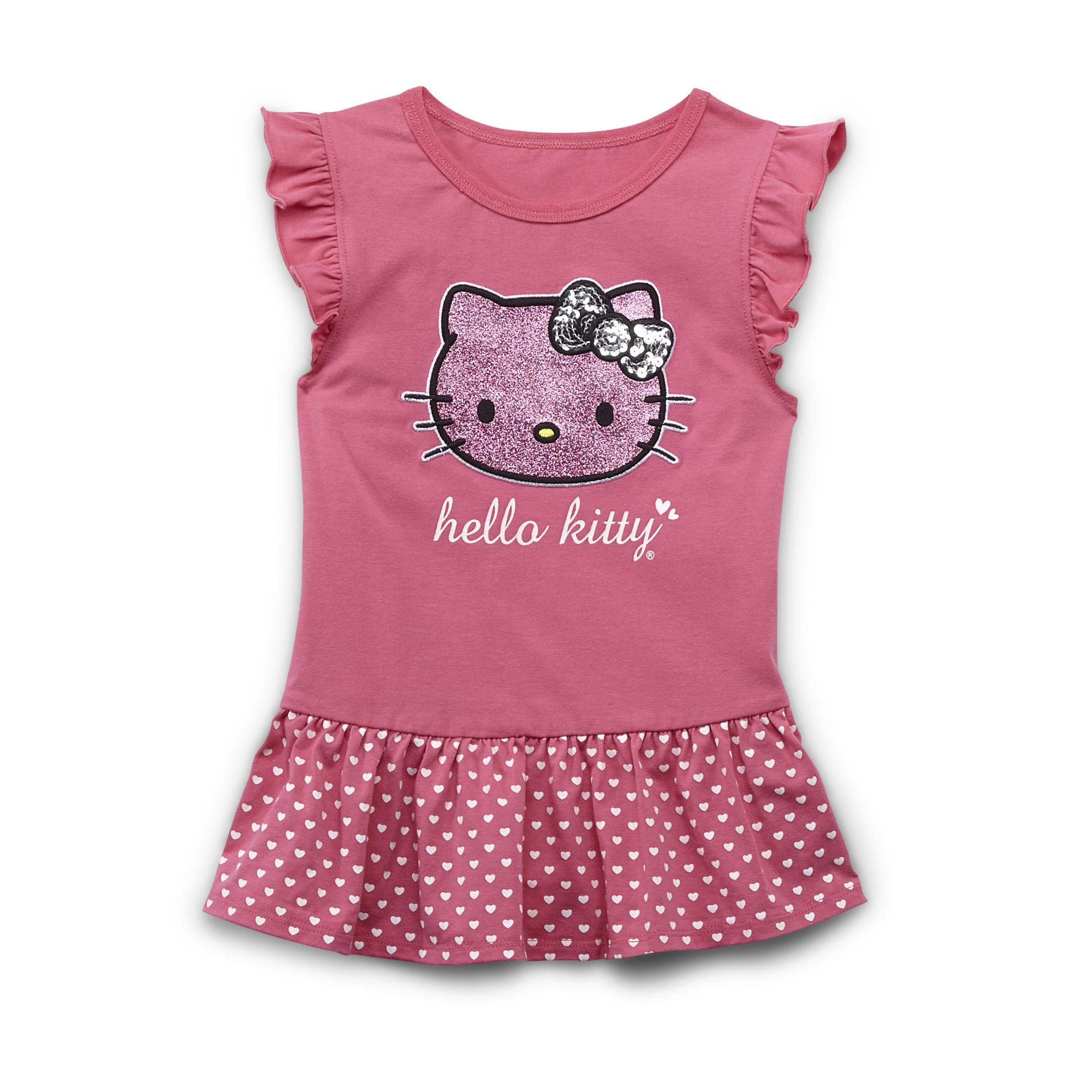 Hello Kitty Girl's Sleeveless Ruffle-Hem Top