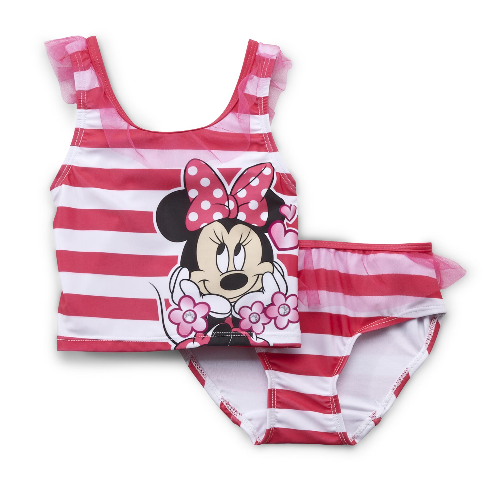 Disney Minnie Mouse Toddler Girl's Tankini - Striped