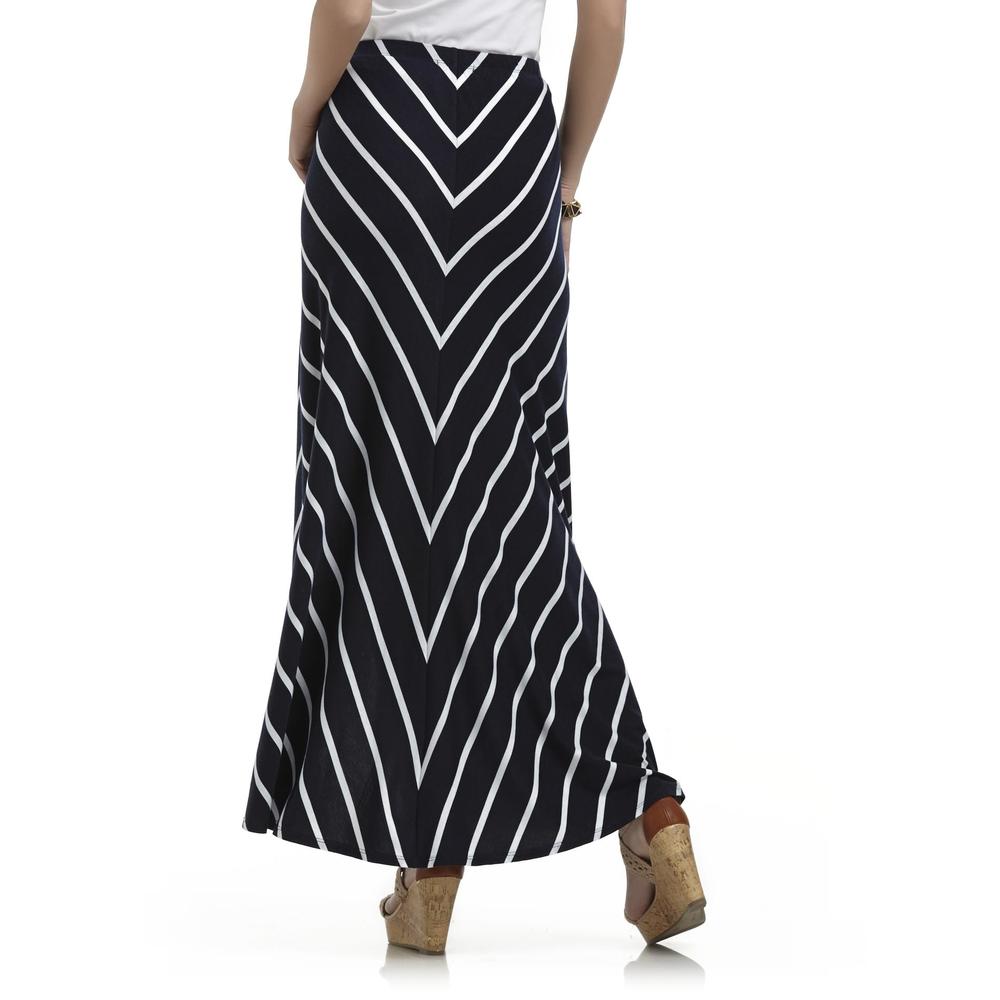 Metaphor Women's Jersey Knit Maxi Skirt - Diagonal Striped