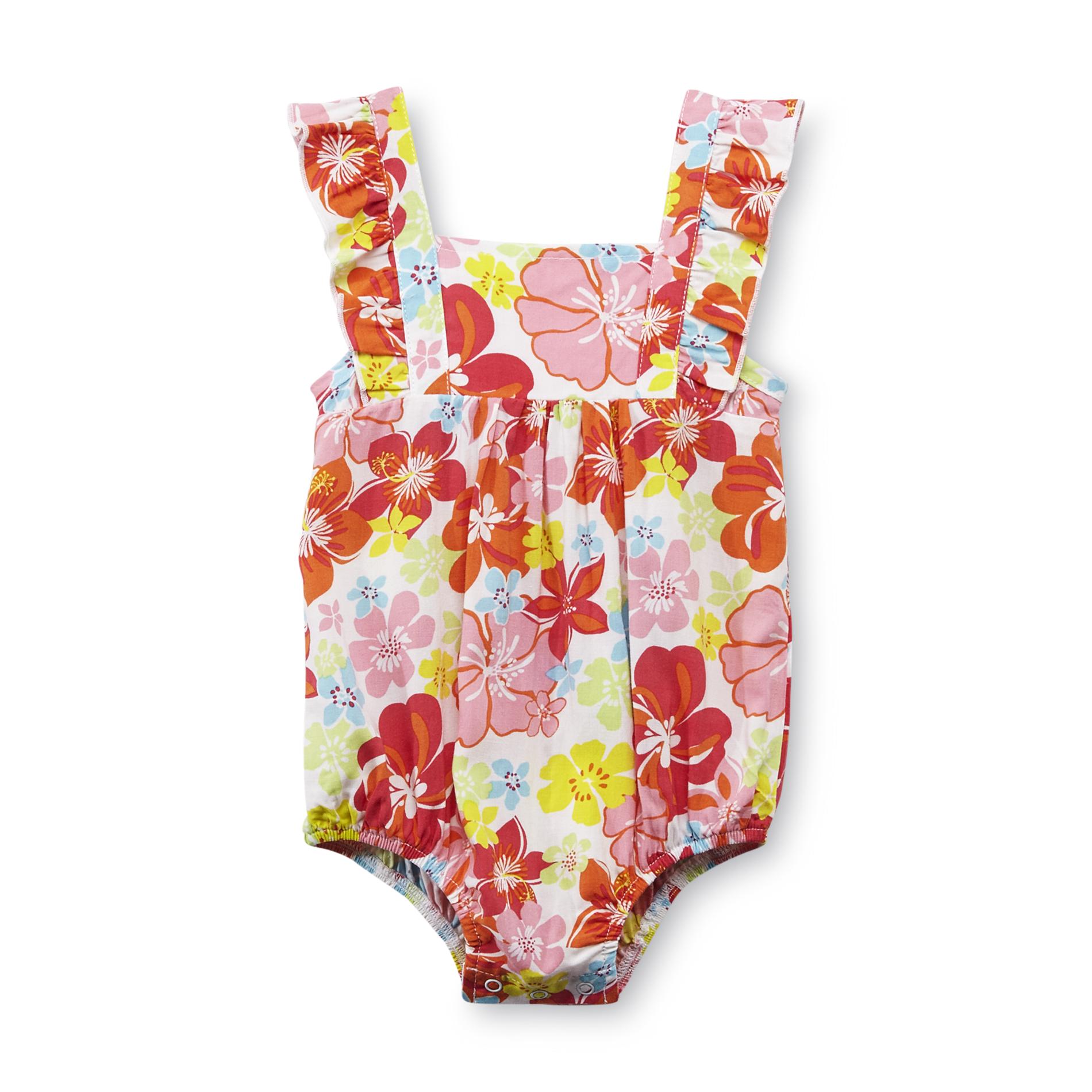 Small Wonders Newborn Girl's Flutter Sleeve Bodysuit - Floral