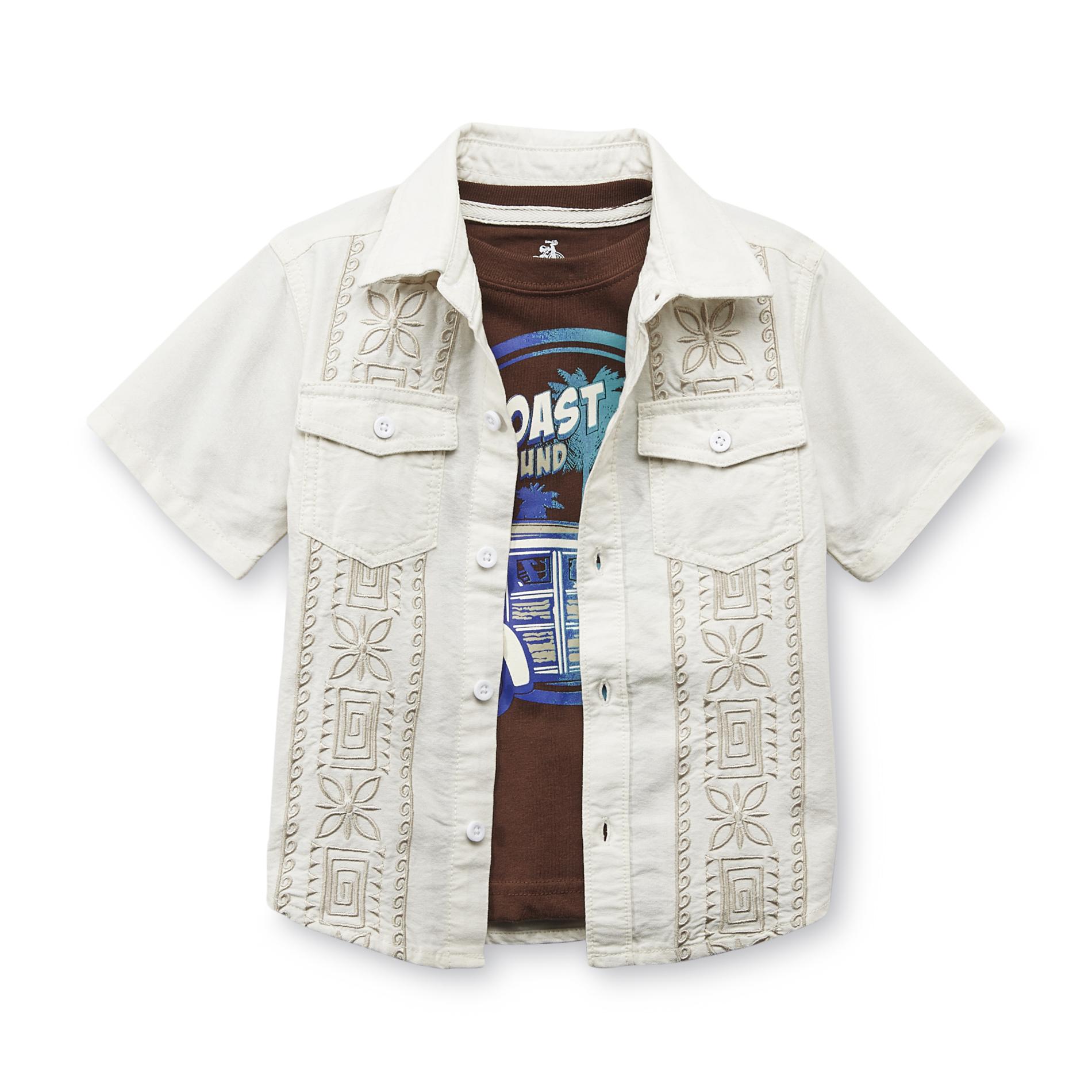 Route 66 Toddler Boy's Button-Front Shirt & T-Shirt - Hawaiian
