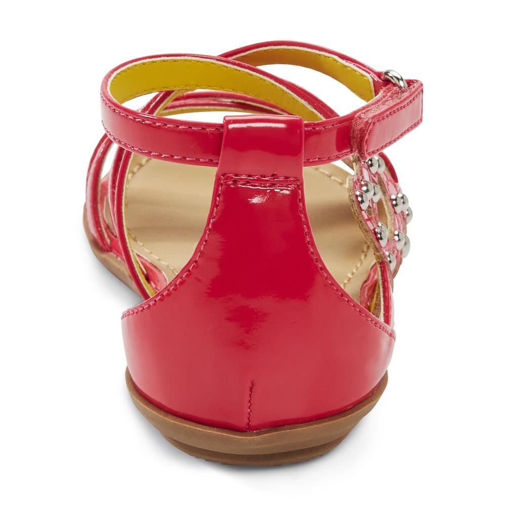 Bongo Toddler Girl's Ginny Fuchsia Studded Gladiator Sandal - Hearts