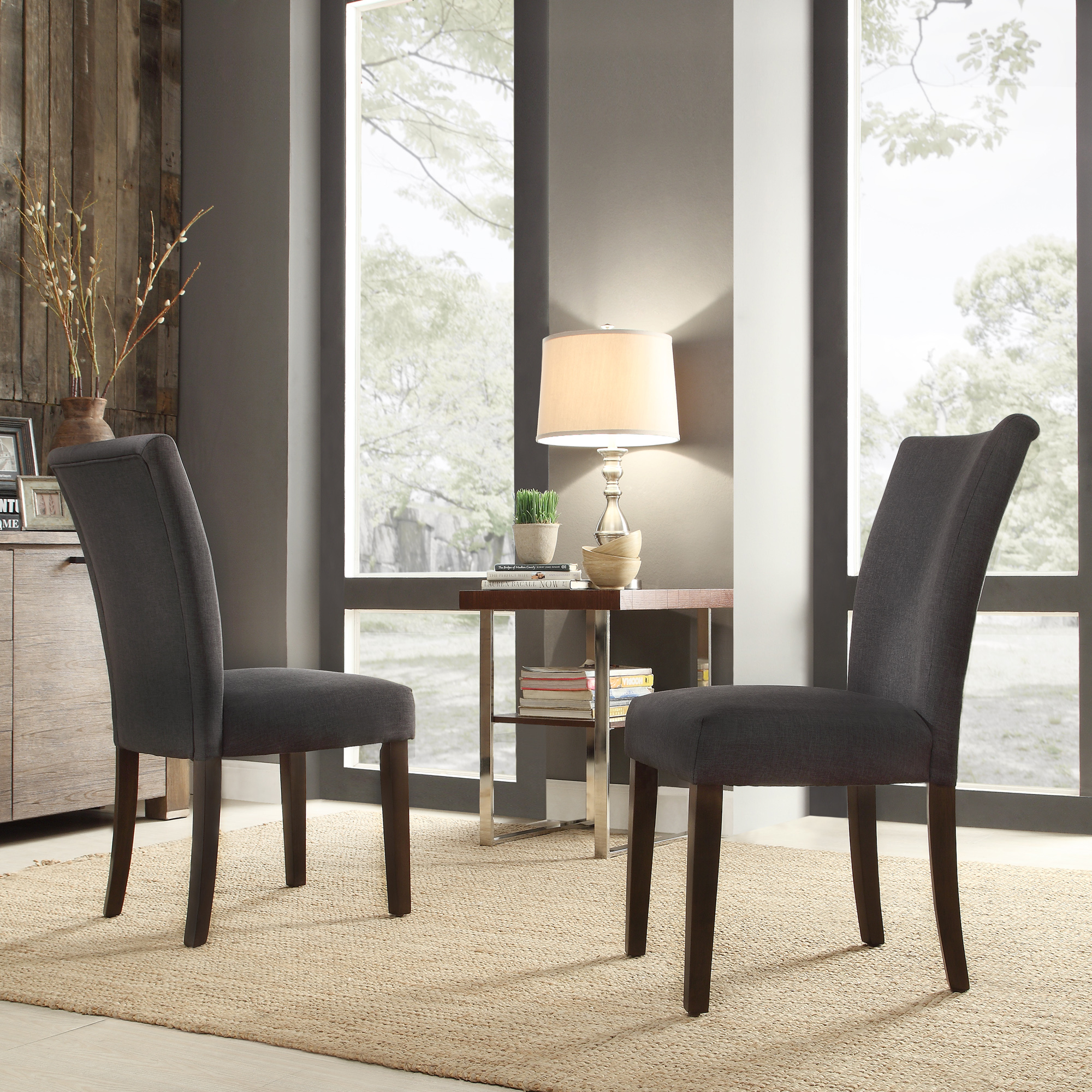 Oxford Creek Melrose Dark Grey Parson Side Chair Set Of 2