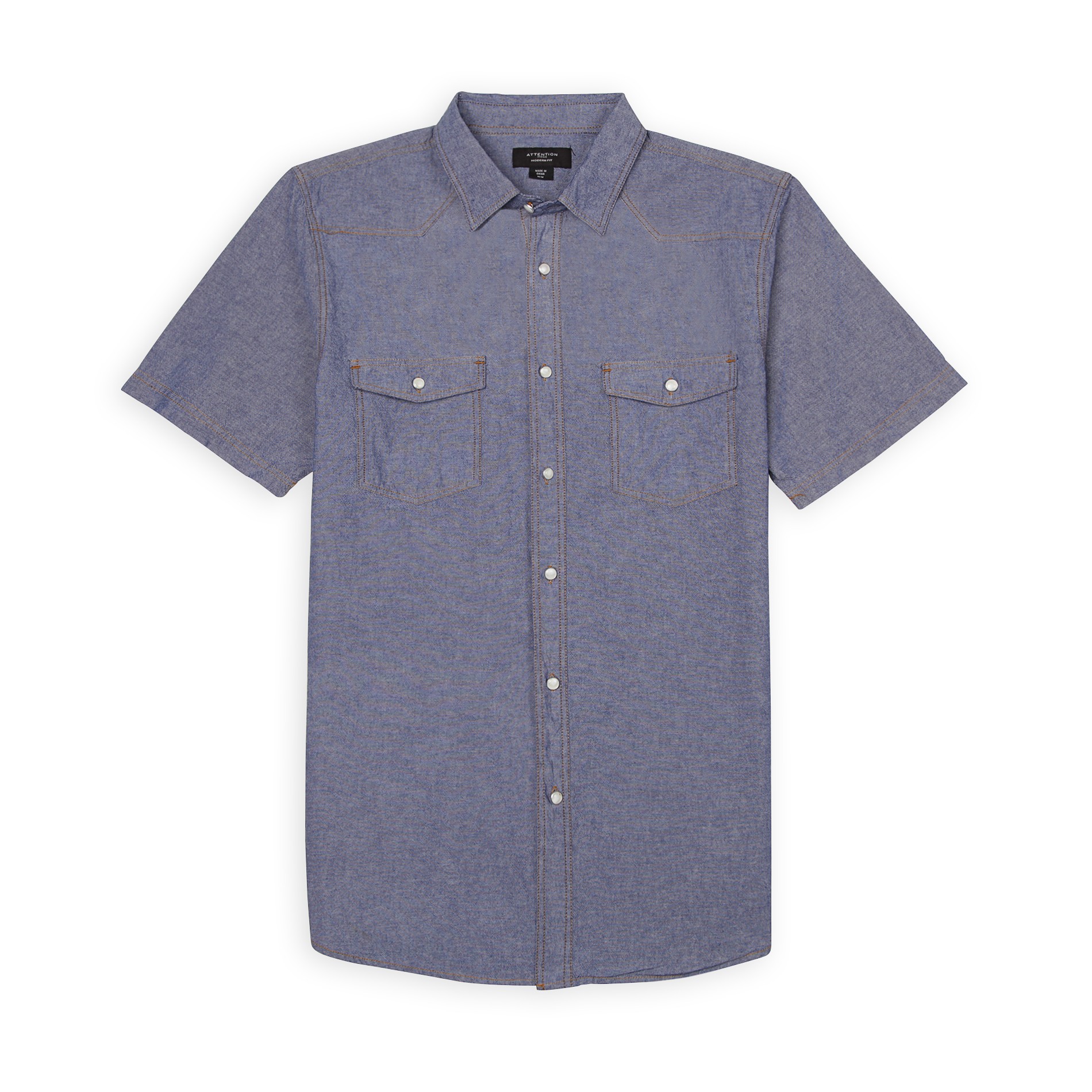 Attention Men's Casual Button-Front Shirt