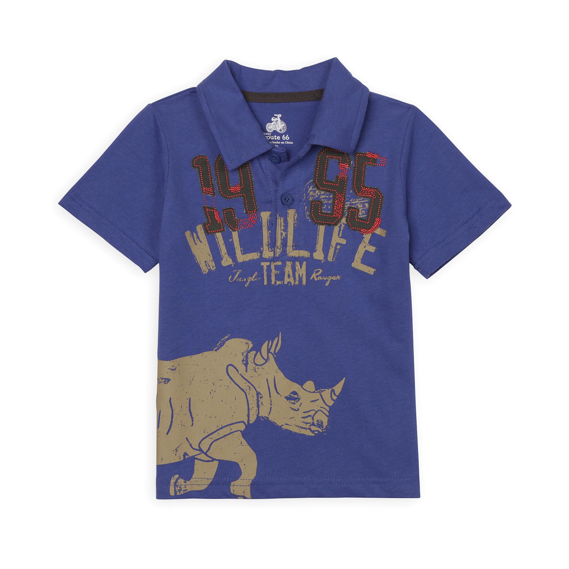 Route 66 Toddler Boy's Graphic Polo Shirt - Wildlife Rhino