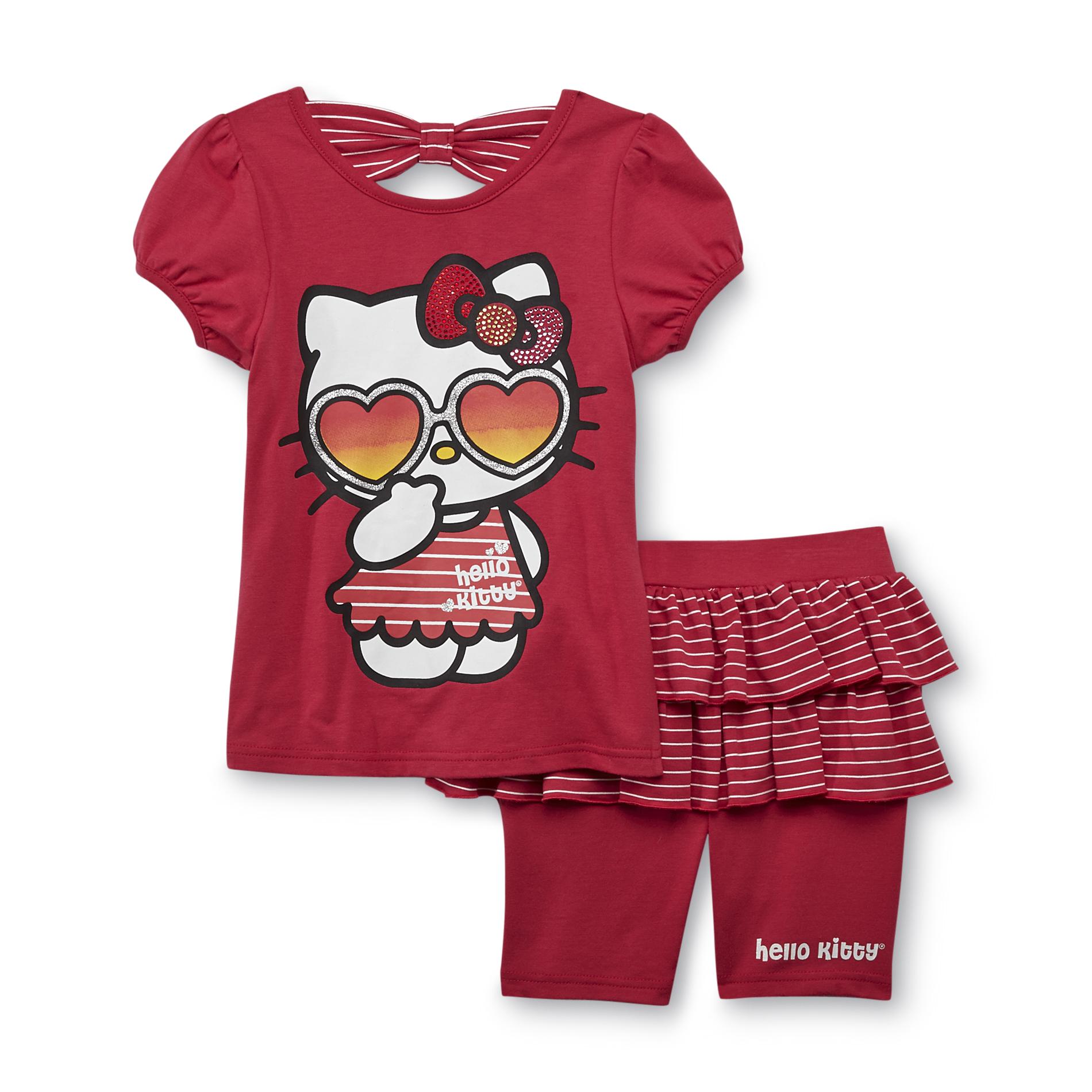 Hello Kitty Girl's Graphic T-Shirt & Skeggings -