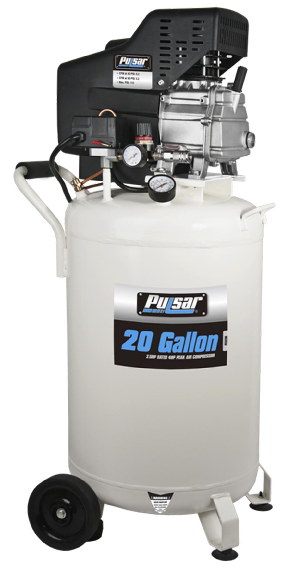 Pulsar 20 gal. Vertical Oil-Lube Air Compressor with Mobility Kit Pulsar 20 gal. Vertical Oil-Lube Air Compressor with Mobility Kit