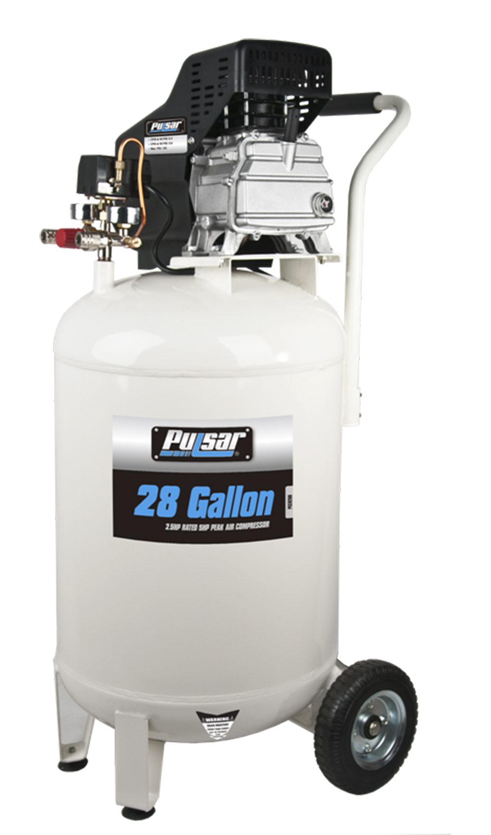 Pulsar 28 gal. Vertical Oil-Lube Air Compressor with Mobility Kit Pulsar 28 gal. Vertical Oil-Lube Air Compressor with Mobility Kit