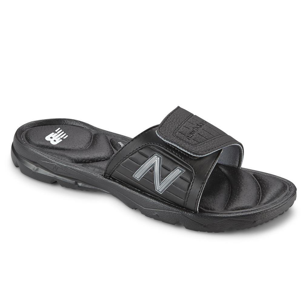 New Balance Men's Black Memory Foam Slide-On Sandal