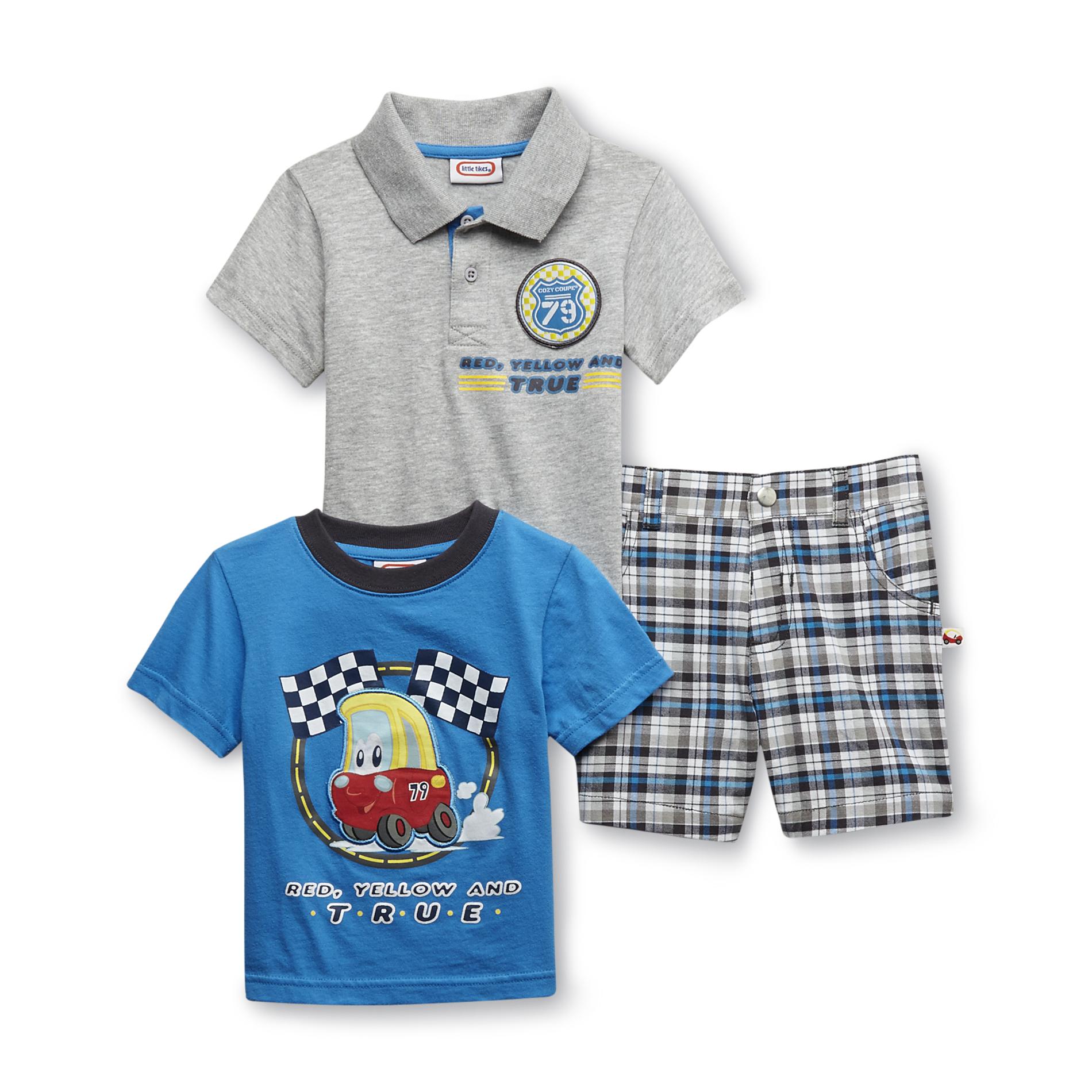 Little Tikes Infant Boy's T-Shirt  Polo Shirt & Shorts - Race Car