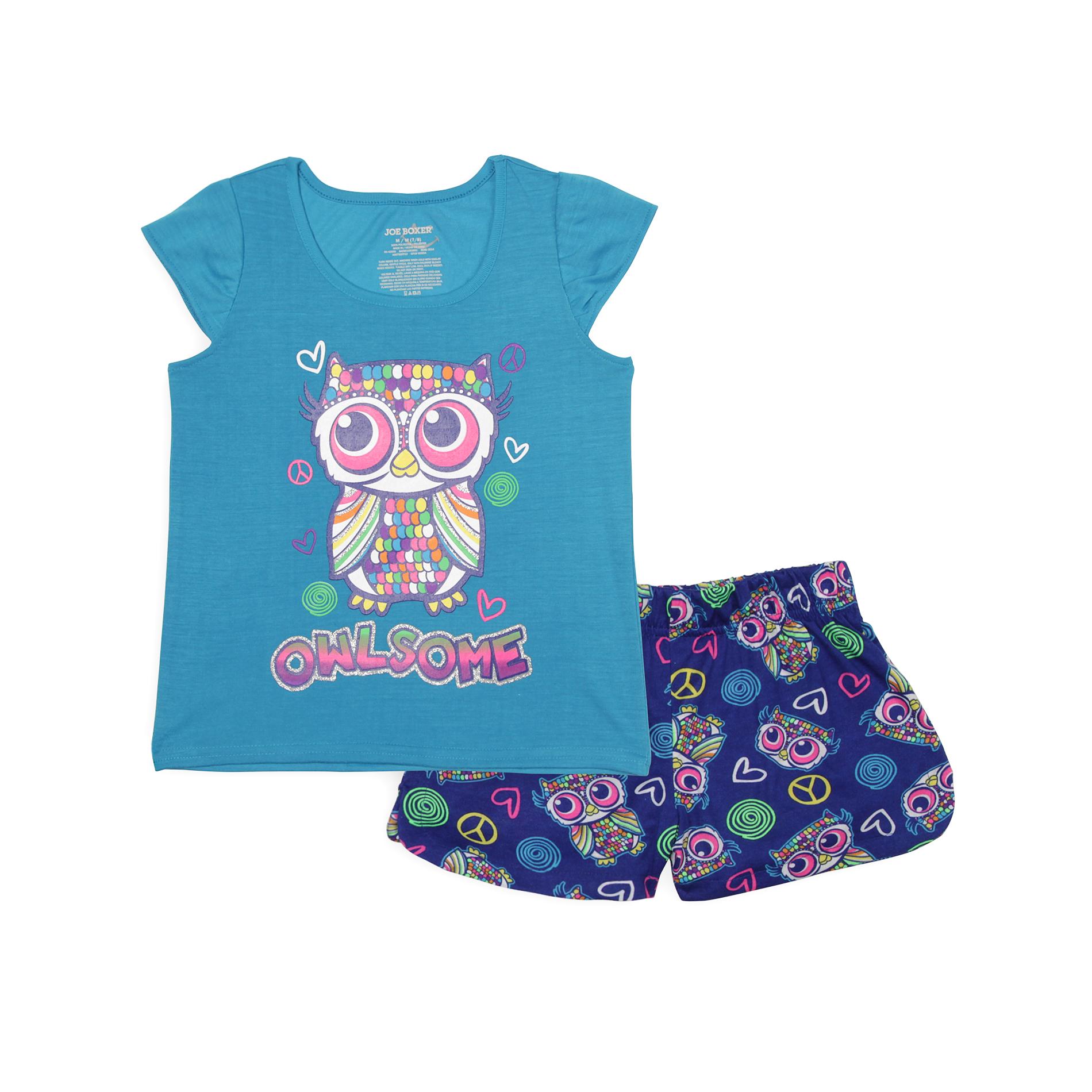 Joe Boxer Girl's Pajama Top & Shorts - Owlsome