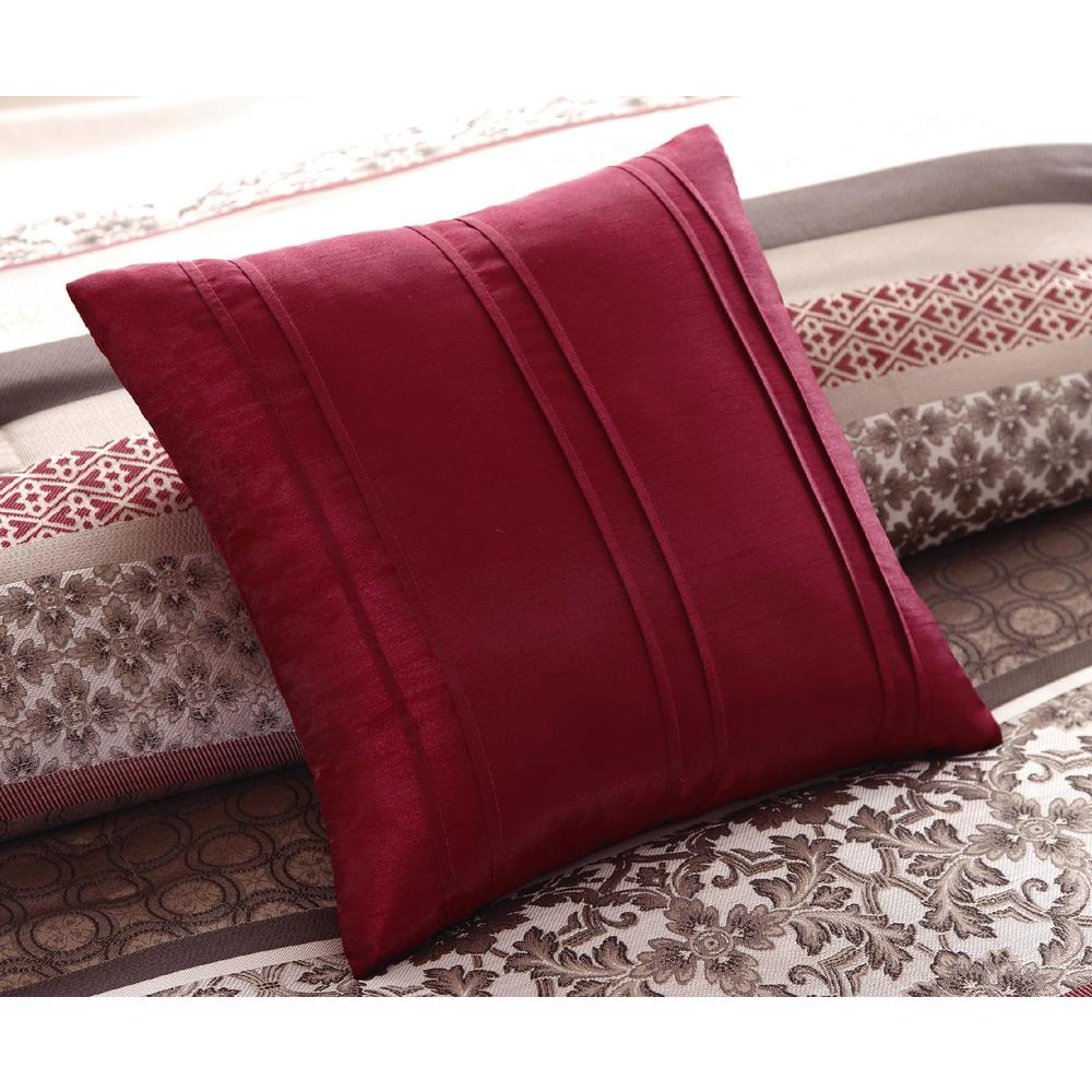 Colormate 6-Piece Red-and-Brown Jacquard Princeton Woven Bed Comforter Set