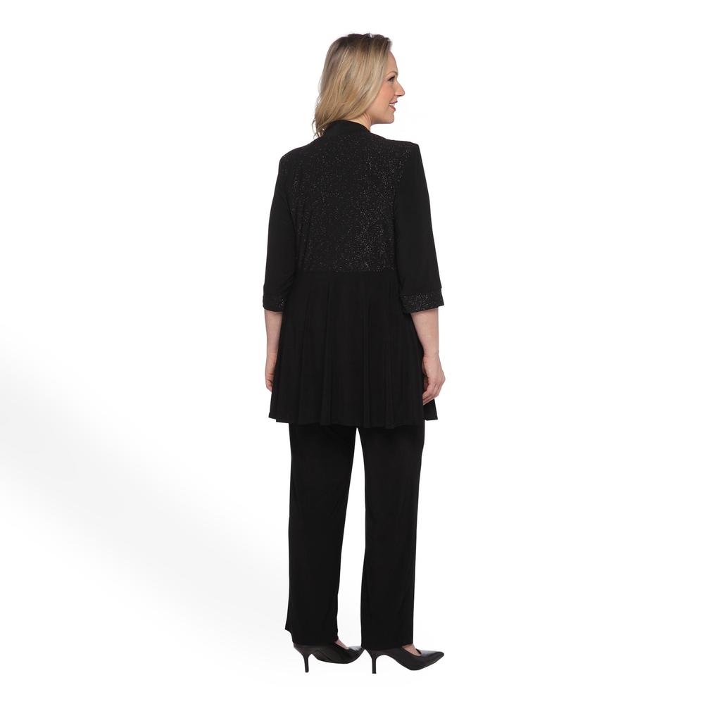 Kathy Roberts Women's Plus Jacket & Pants - Lace Sparkle