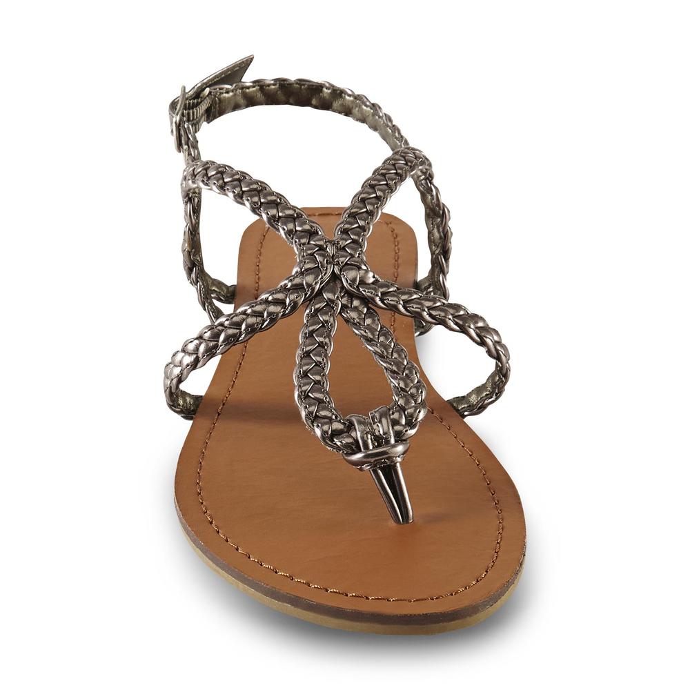 Bongo Women's Wayford Silver/Tan Thong Sandal