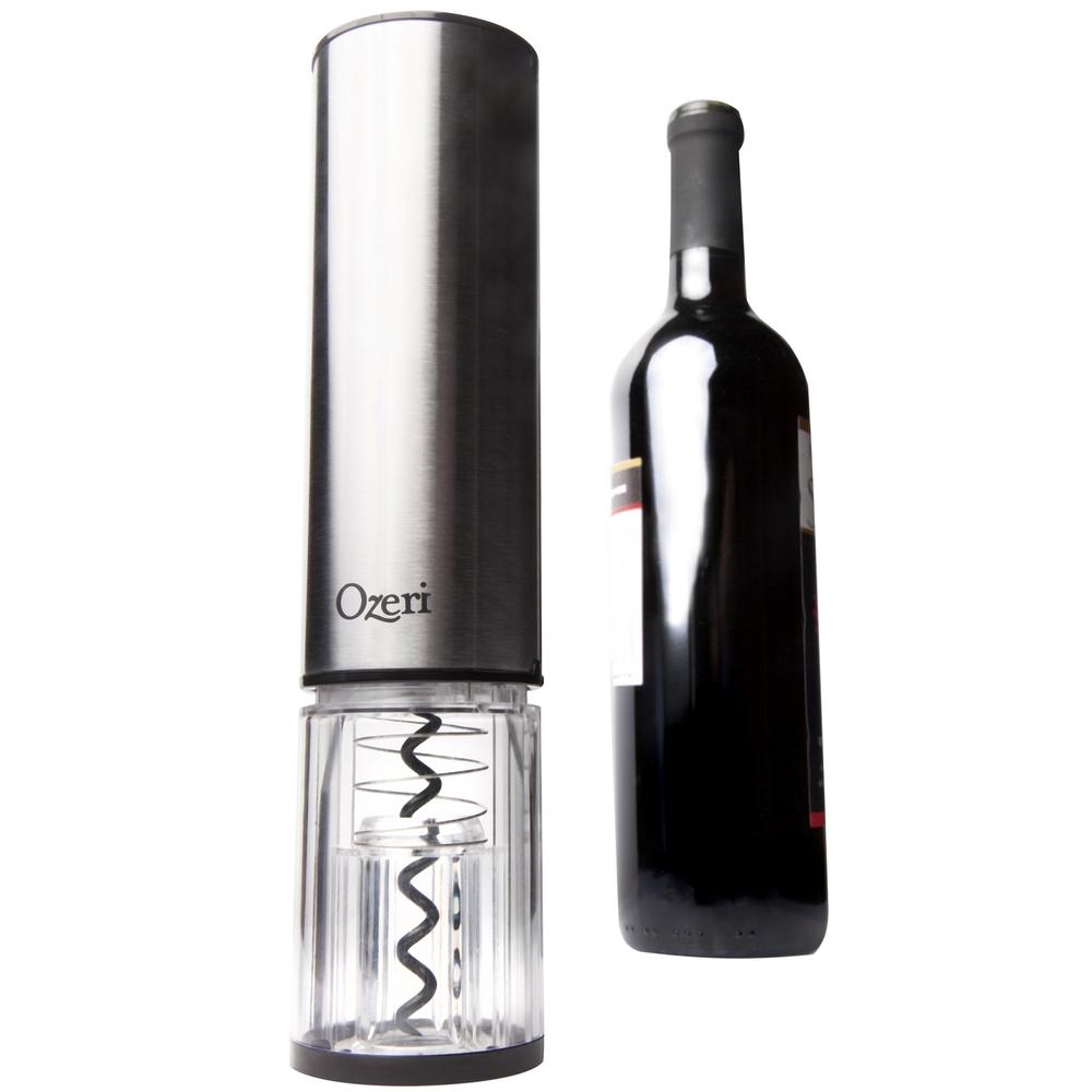 Ozeri Extravo Electric Wine Opener in Stainless Steel with Auto Activation (Button-Free Operation)