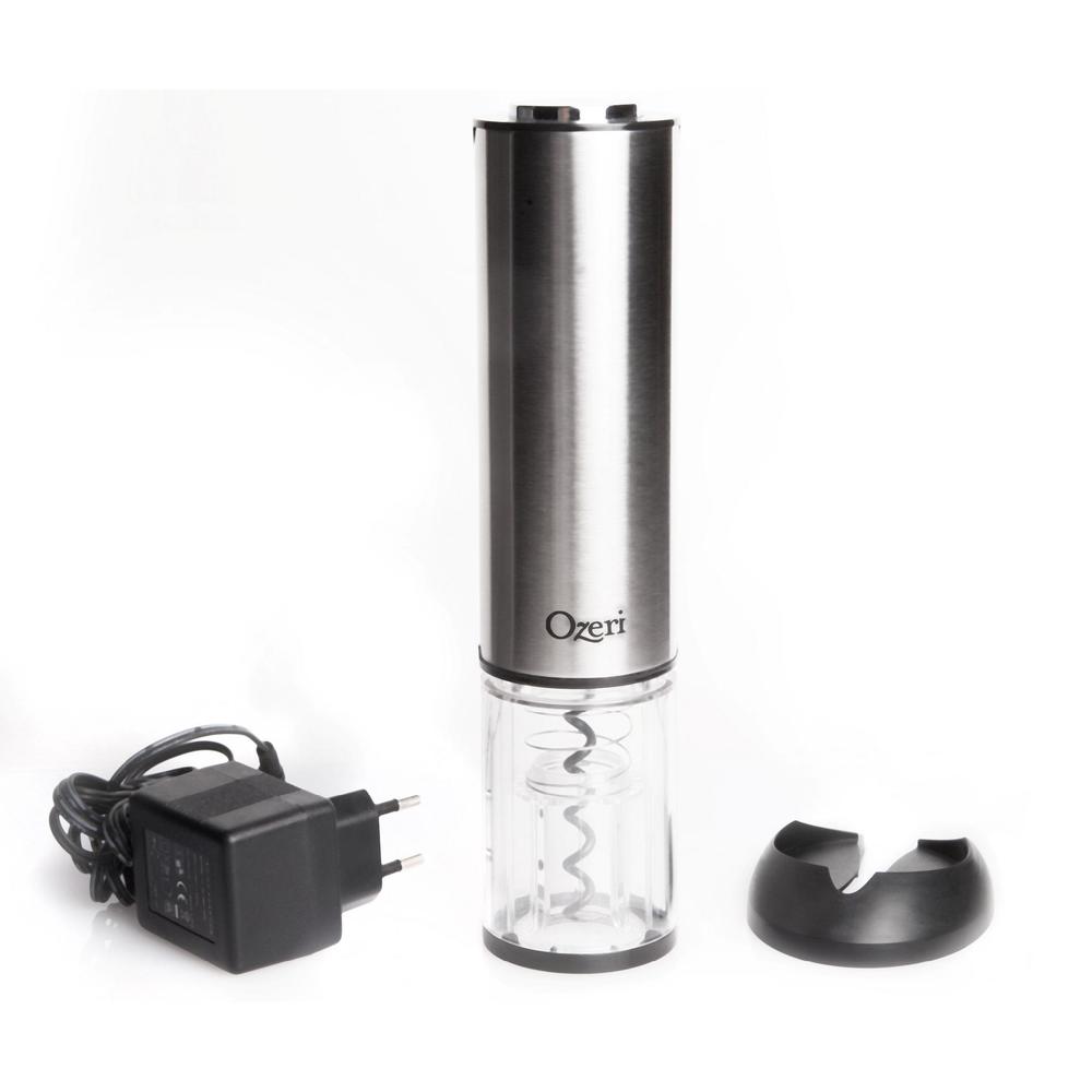 Ozeri Extravo Electric Wine Opener in Stainless Steel with Auto Activation (Button-Free Operation)