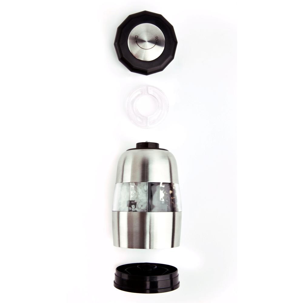 Ozeri Duo Ultra Salt and Pepper Mill and Grinder, in Stainless Steel