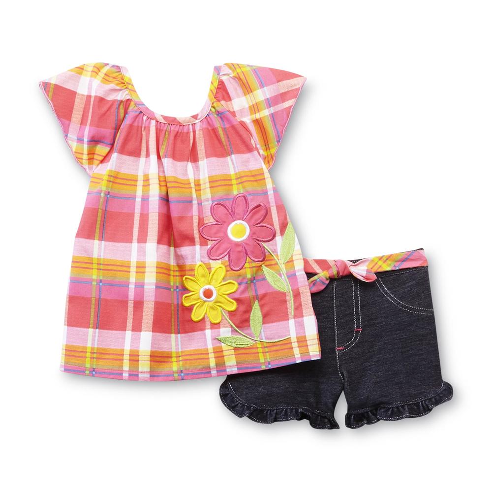 WonderKids Infant & Toddler Girl's Short-Sleeve Top & Shorts - Plaid