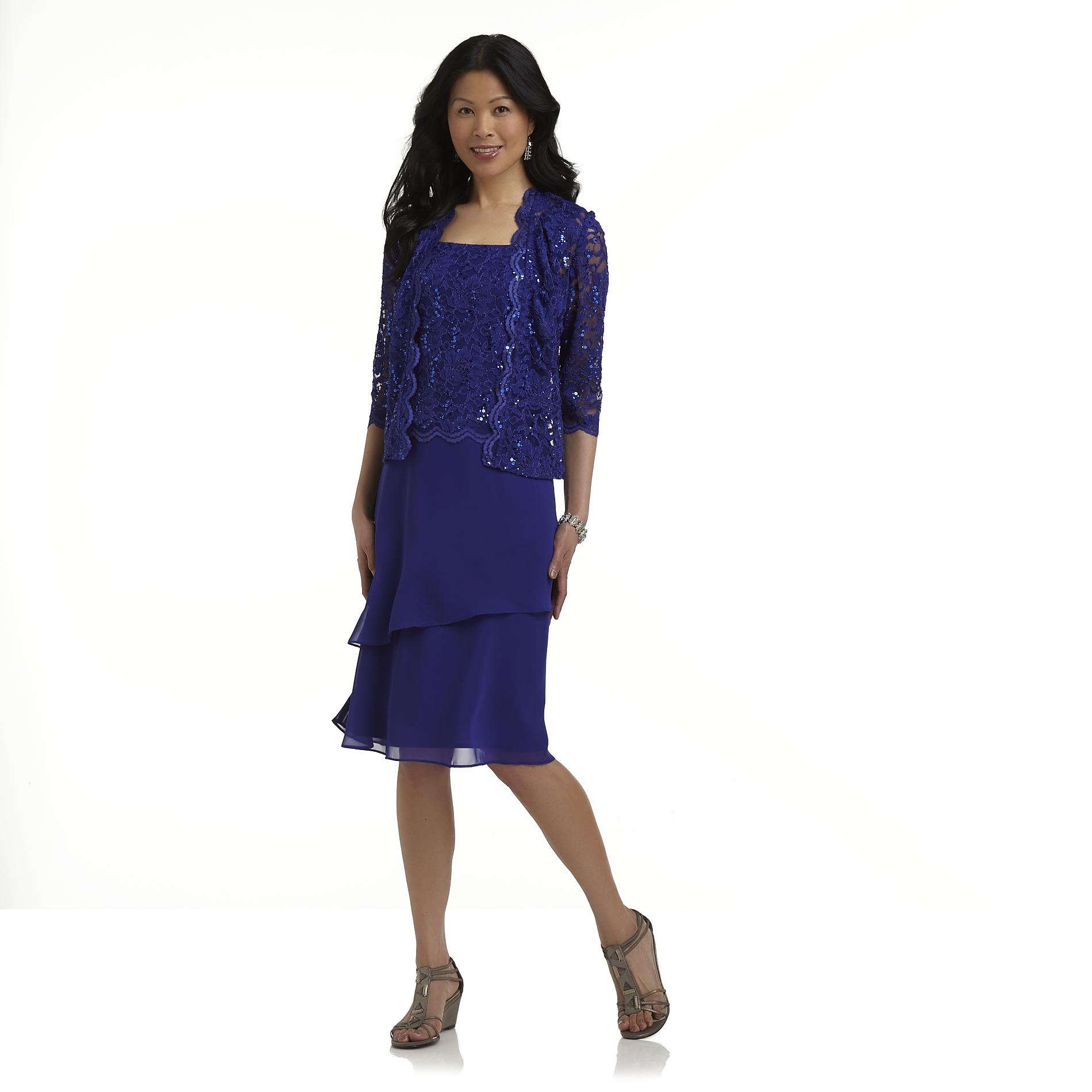 Kathy Roberts Women's Dress & Jacket - Lace & Sequins