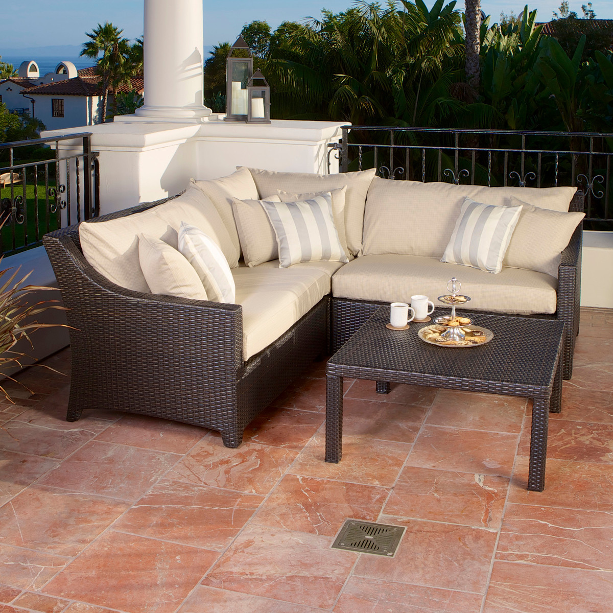 RST Brands Slate™ 4-Piece Corner Sectional Sofa and Coffee ... RST Brands Slate™ 4-Piece Corner Sectional Sofa and Coffee ... on Outdoor 4 Piece Sectional id=56670