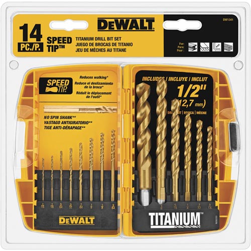 DeWalt DW1341 14-Piece Titanium Speed Tip Drill Bit Set