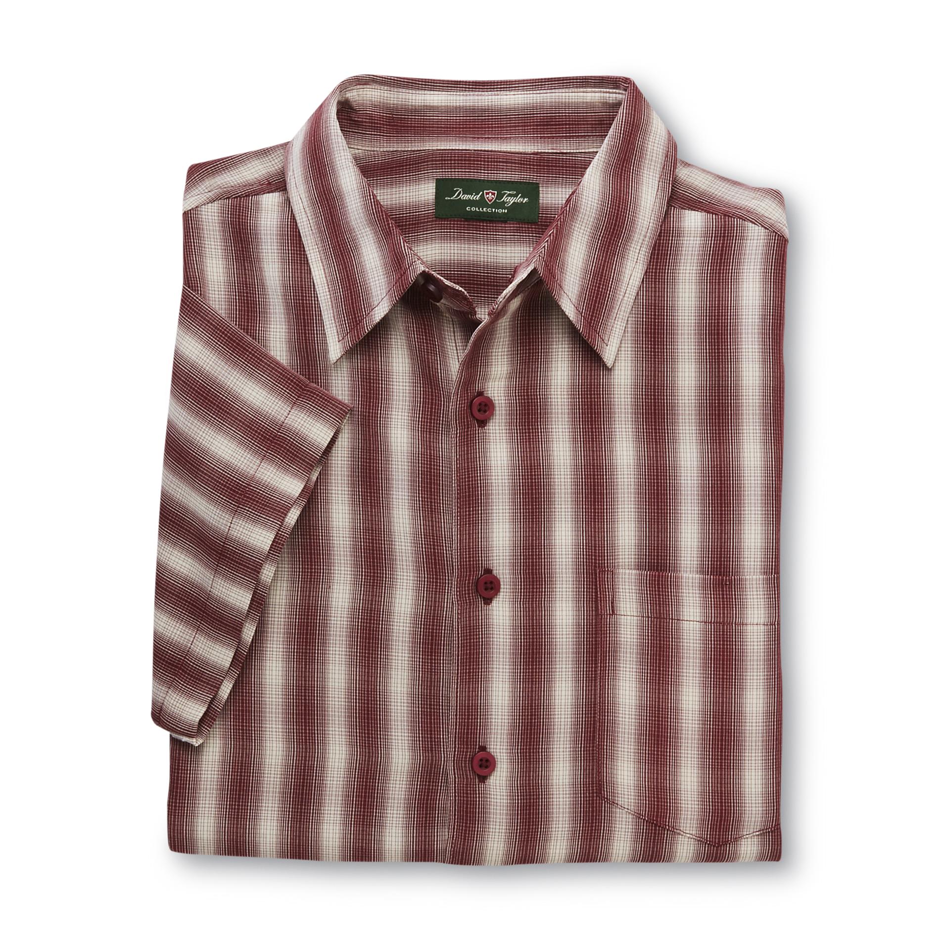 David Taylor Collection Men's Short-Sleeve Shirt - Microcheck Striped