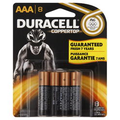 Duracell KSP240 Coppertop 8 Pack Batteries, Alkaline, AAA