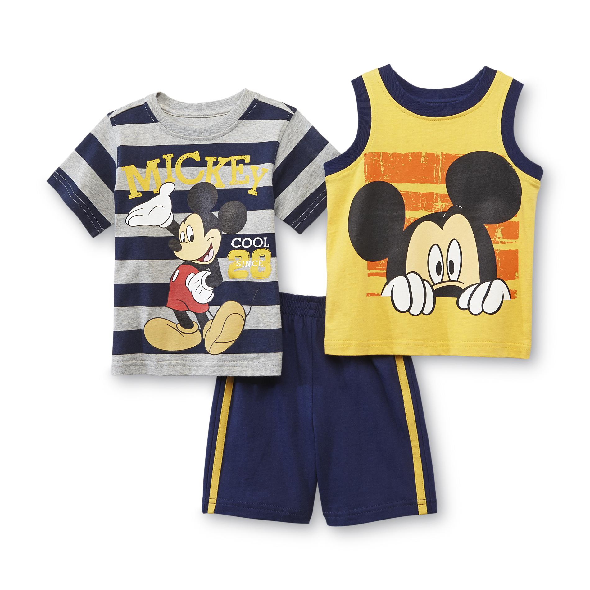 Disney Infant & Toddler Boy's T-Shirt  Muscle Shirt & Shorts - Mickey Mouse