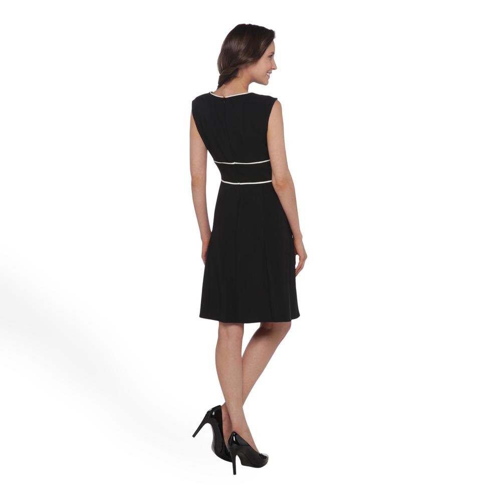 London Times Women's Piped A-Line Dress
