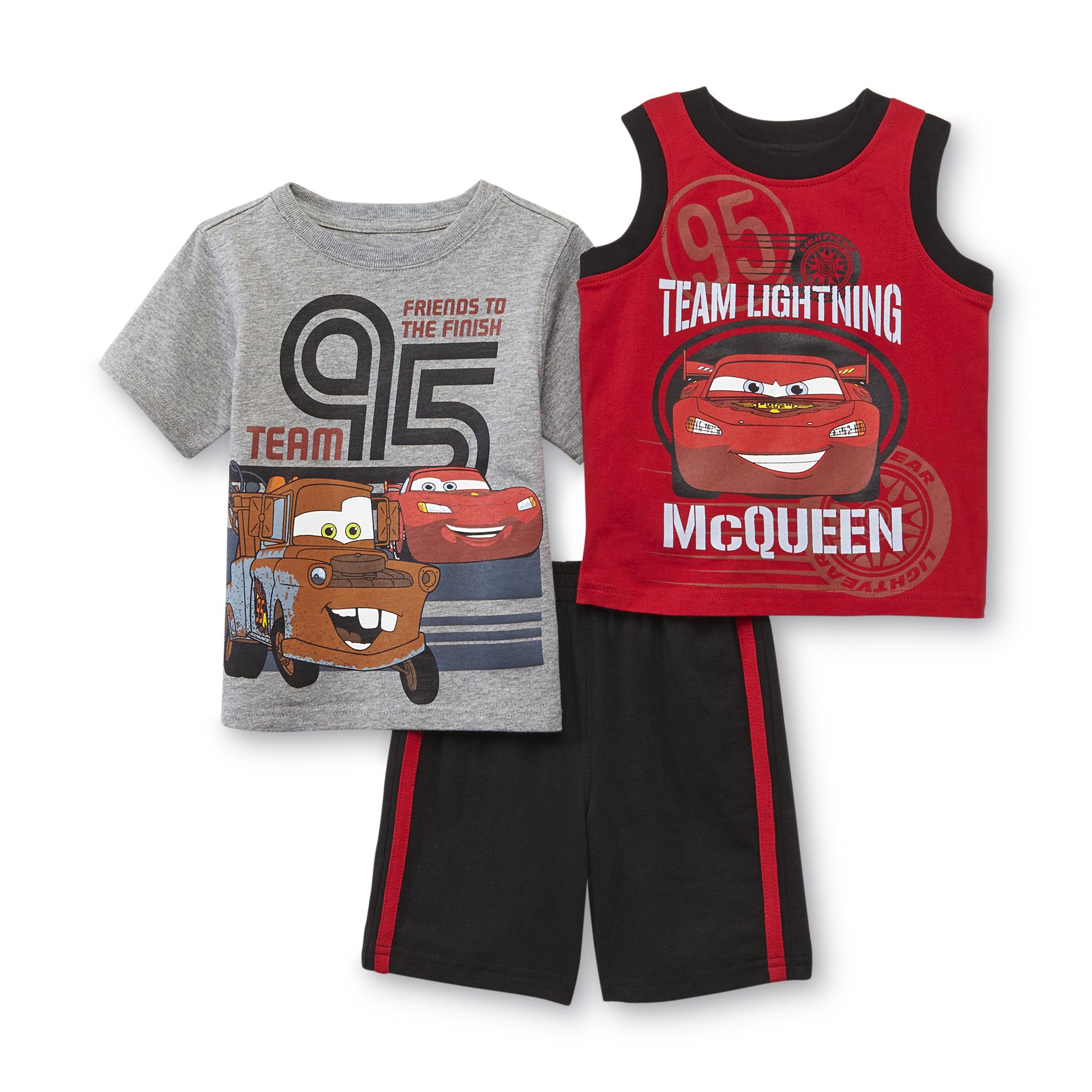 Disney Cars Infant & Toddler Boy's T-Shirt  Muscle Shirt & Shorts