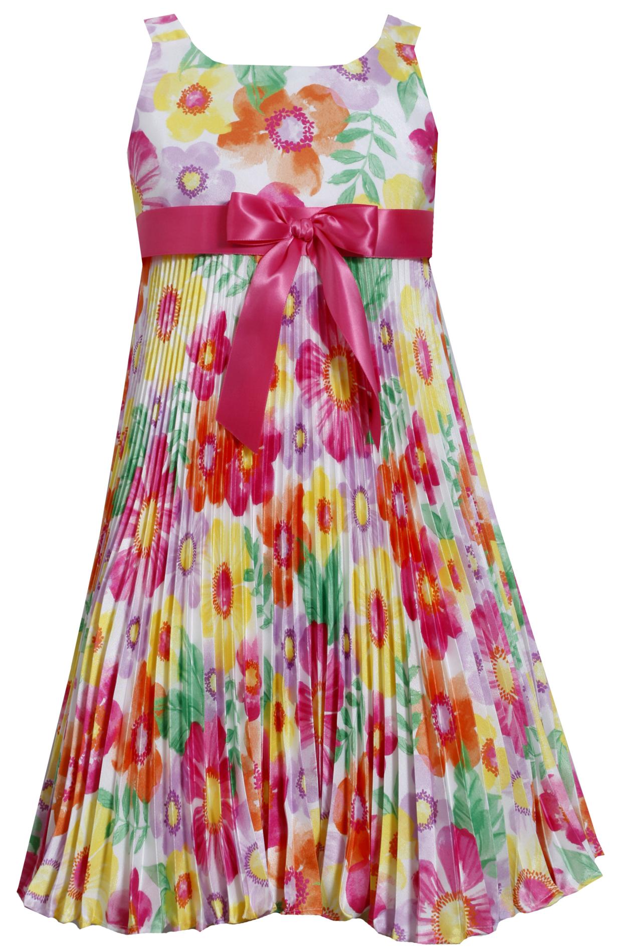 Ashley Ann Girl's Pleated A-Line Party Dress - Floral