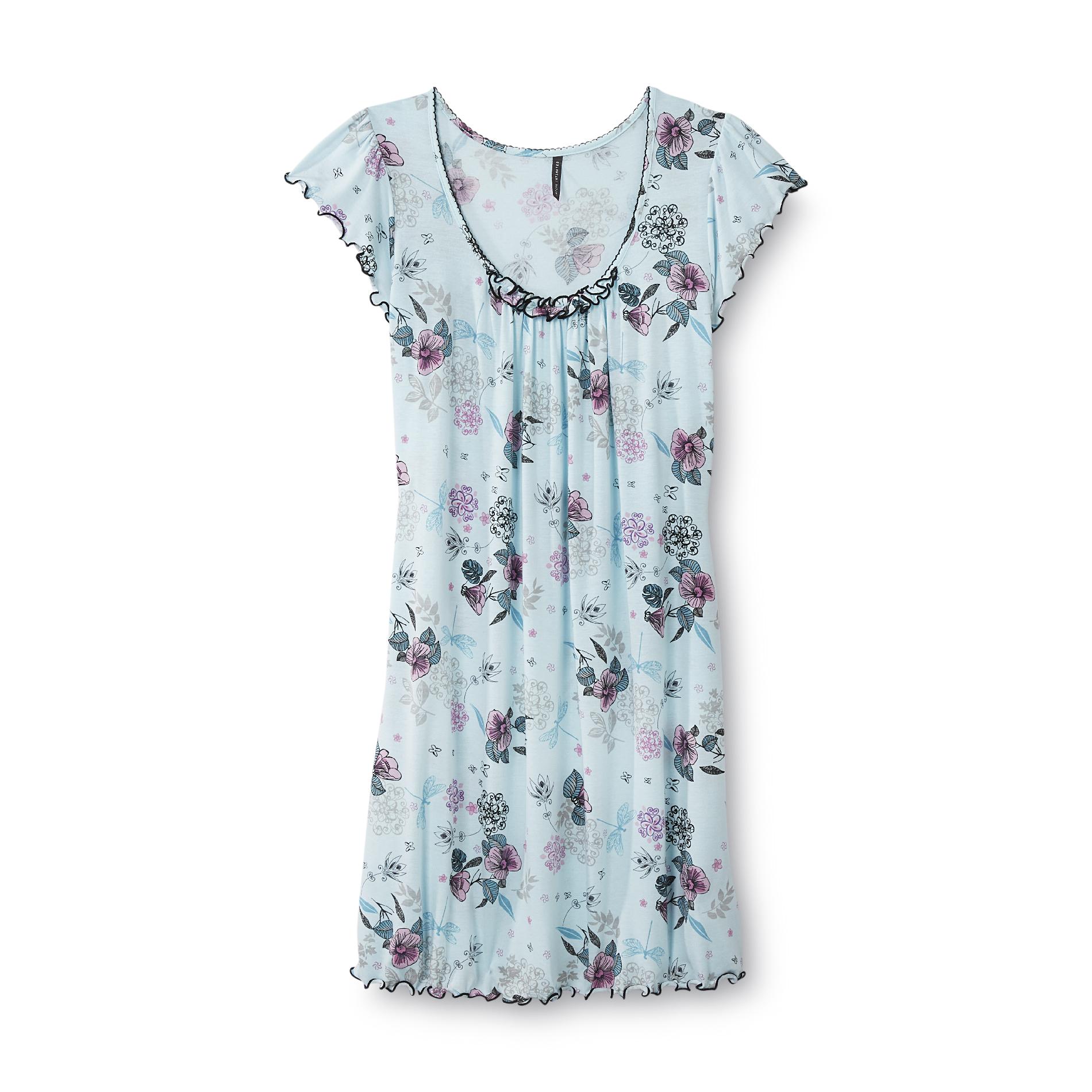 Jaclyn Intimates Women's Short-Sleeve Nightgown - Floral