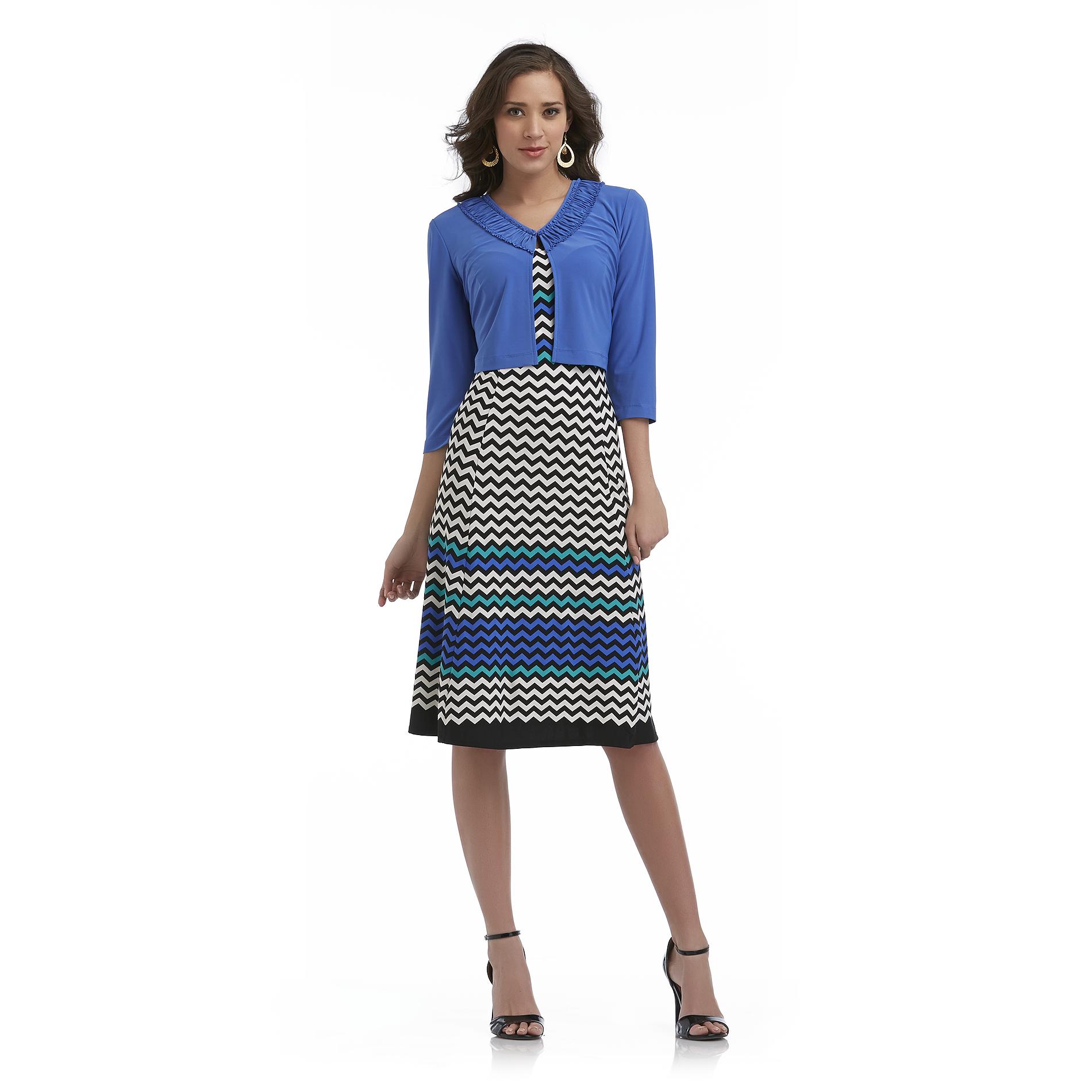 Danny & Nicole Women's Cardigan & Dress Chevron