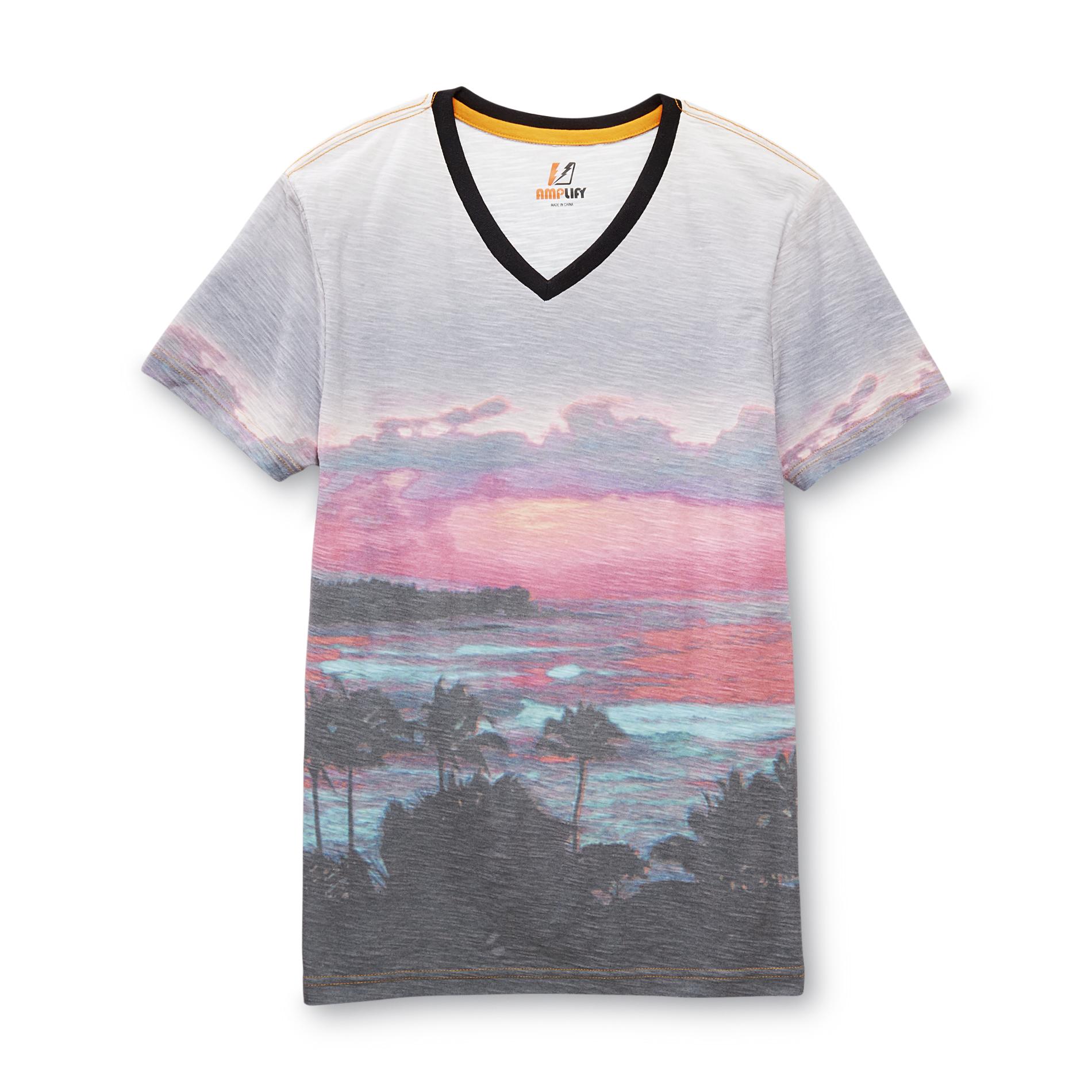 Amplify Young Men's V-Neck T-Shirt - Sunset Beach