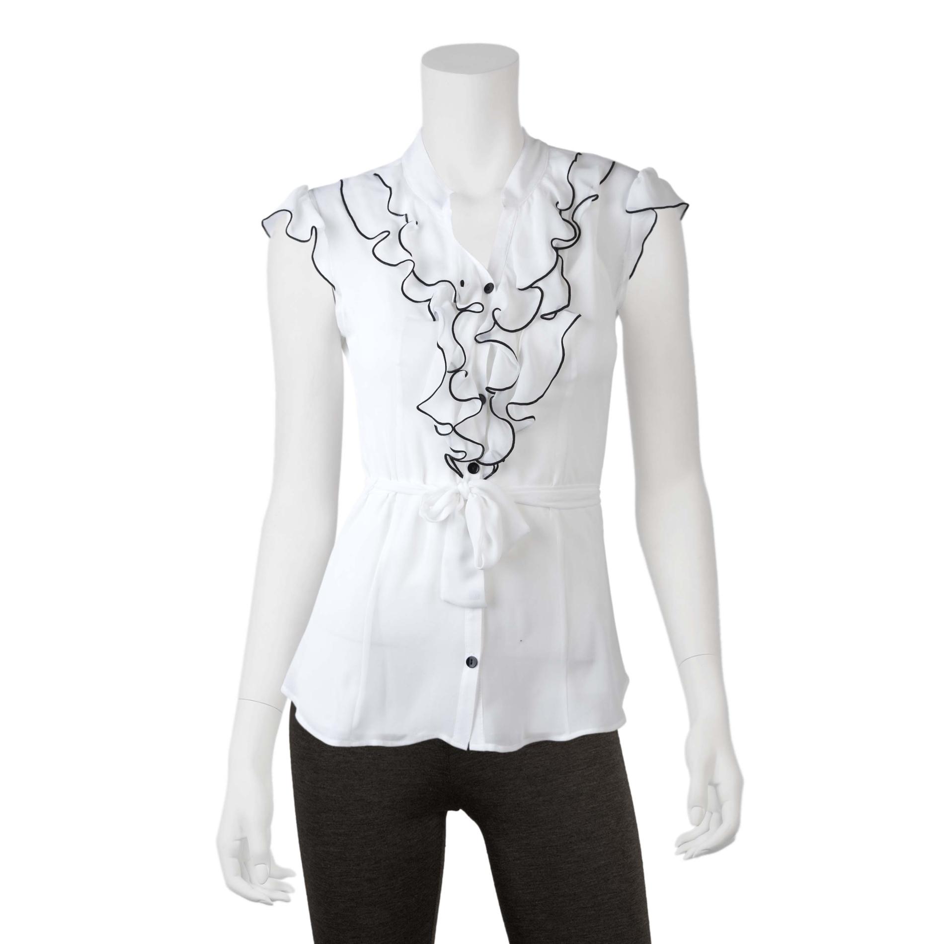 Byline Junior's Ruffled Button-Front Top