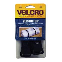 VELCRO Brand All-Purpose Elastic Straps | Strong & Reusable | Perfect for Fastening Wires & Organizing Cords | Black, 27in x